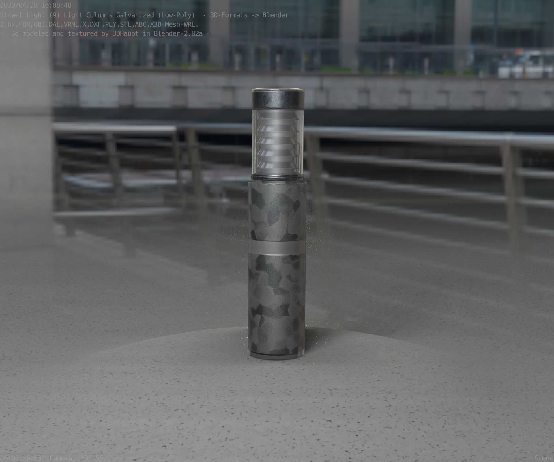 Galvanized Light-Column -7- Street-Light 9 Low-poly 3D model_65