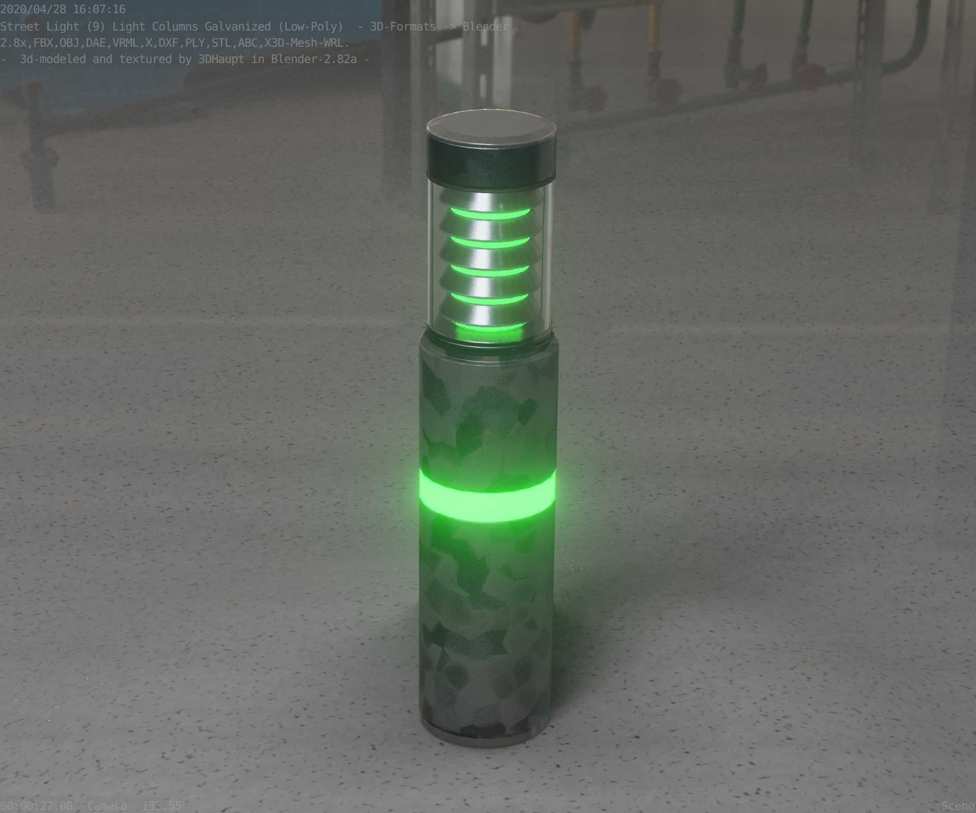 Galvanized Light-Column -7- Street-Light 9 Low-poly 3D model_73