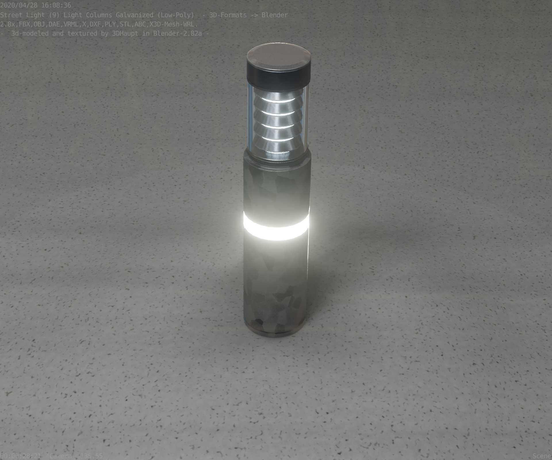 Galvanized Light-Column -7- Street-Light 9 Low-poly 3D model_25