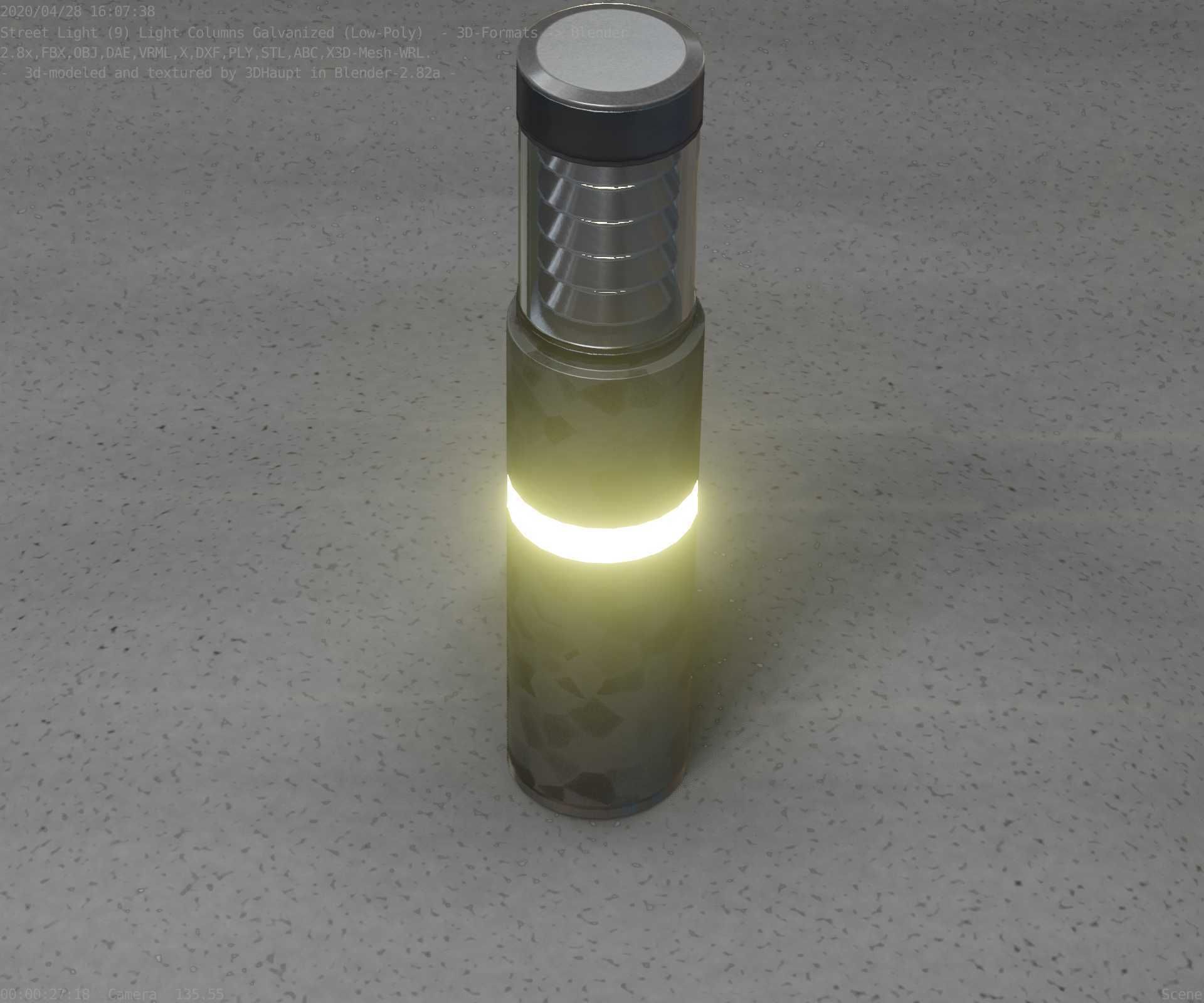 Galvanized Light-Column -7- Street-Light 9 Low-poly 3D model_83
