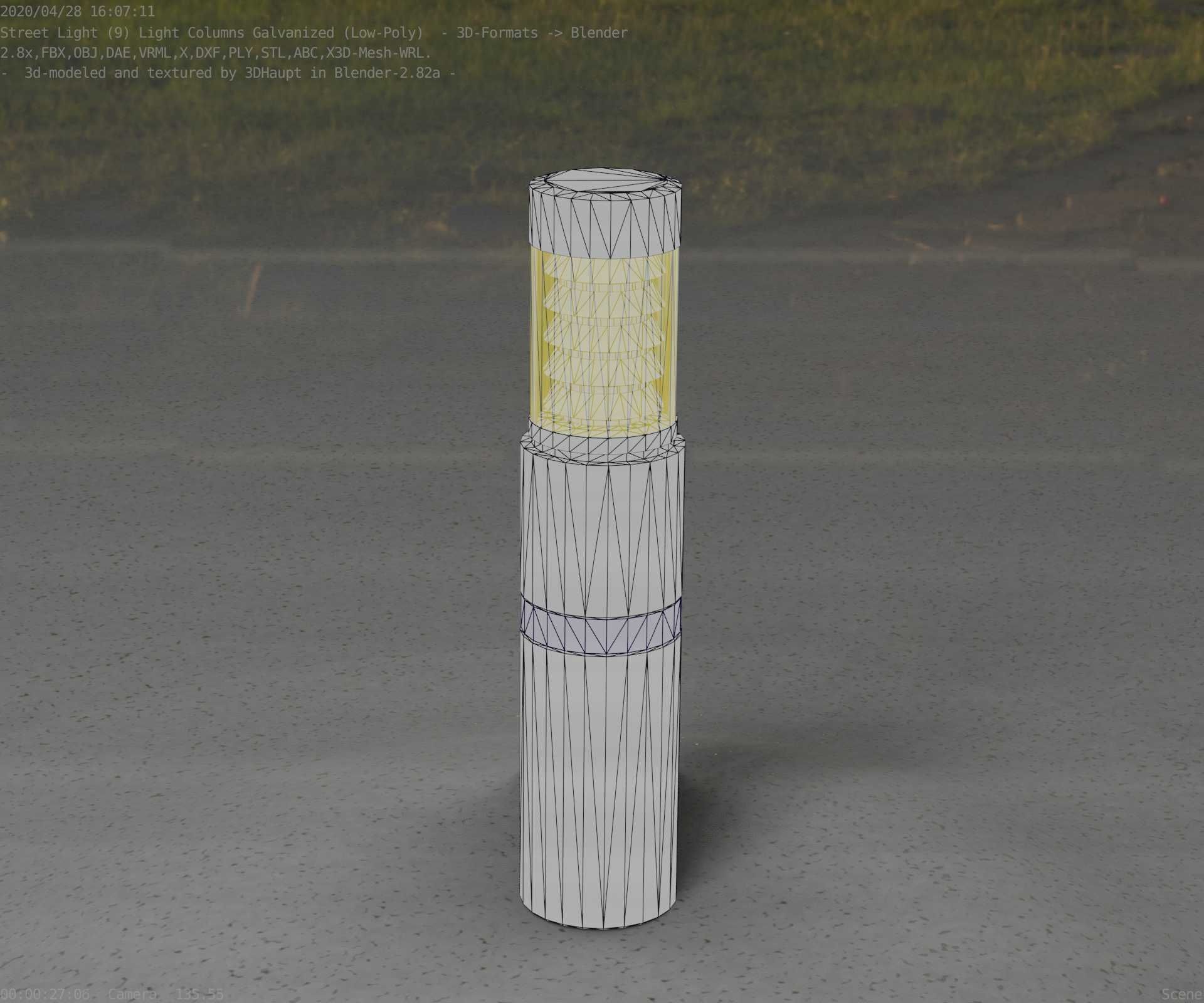 Galvanized Light-Column -7- Street-Light 9 Low-poly 3D model_71