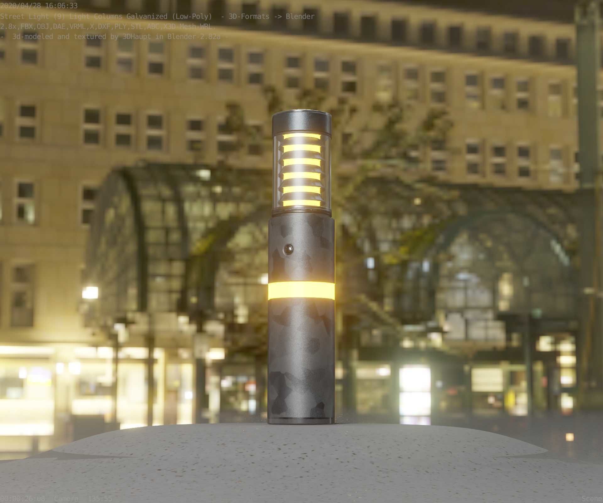 Galvanized Light-Column -7- Street-Light 9 Low-poly 3D model_57