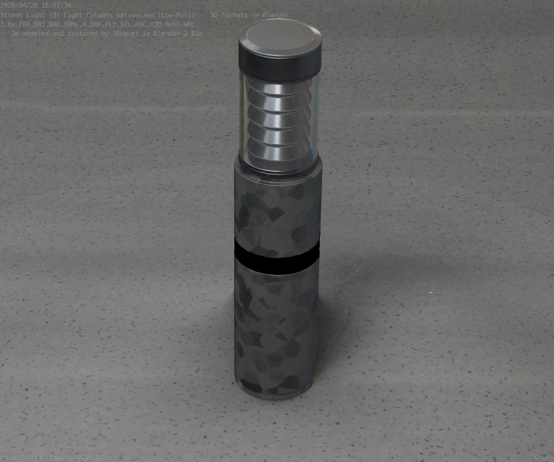 Galvanized Light-Column -7- Street-Light 9 Low-poly 3D model_79