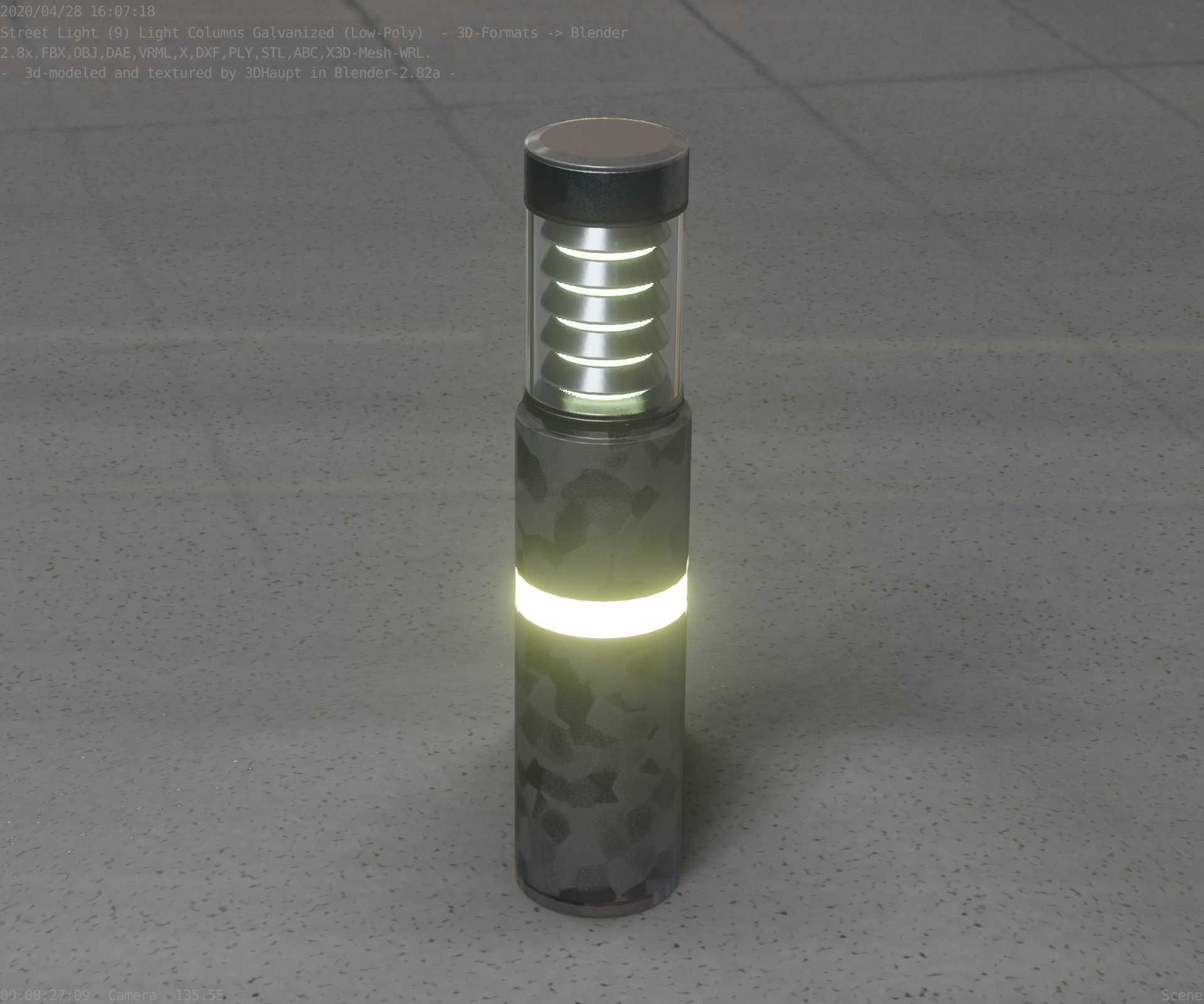 Galvanized Light-Column -7- Street-Light 9 Low-poly 3D model_74