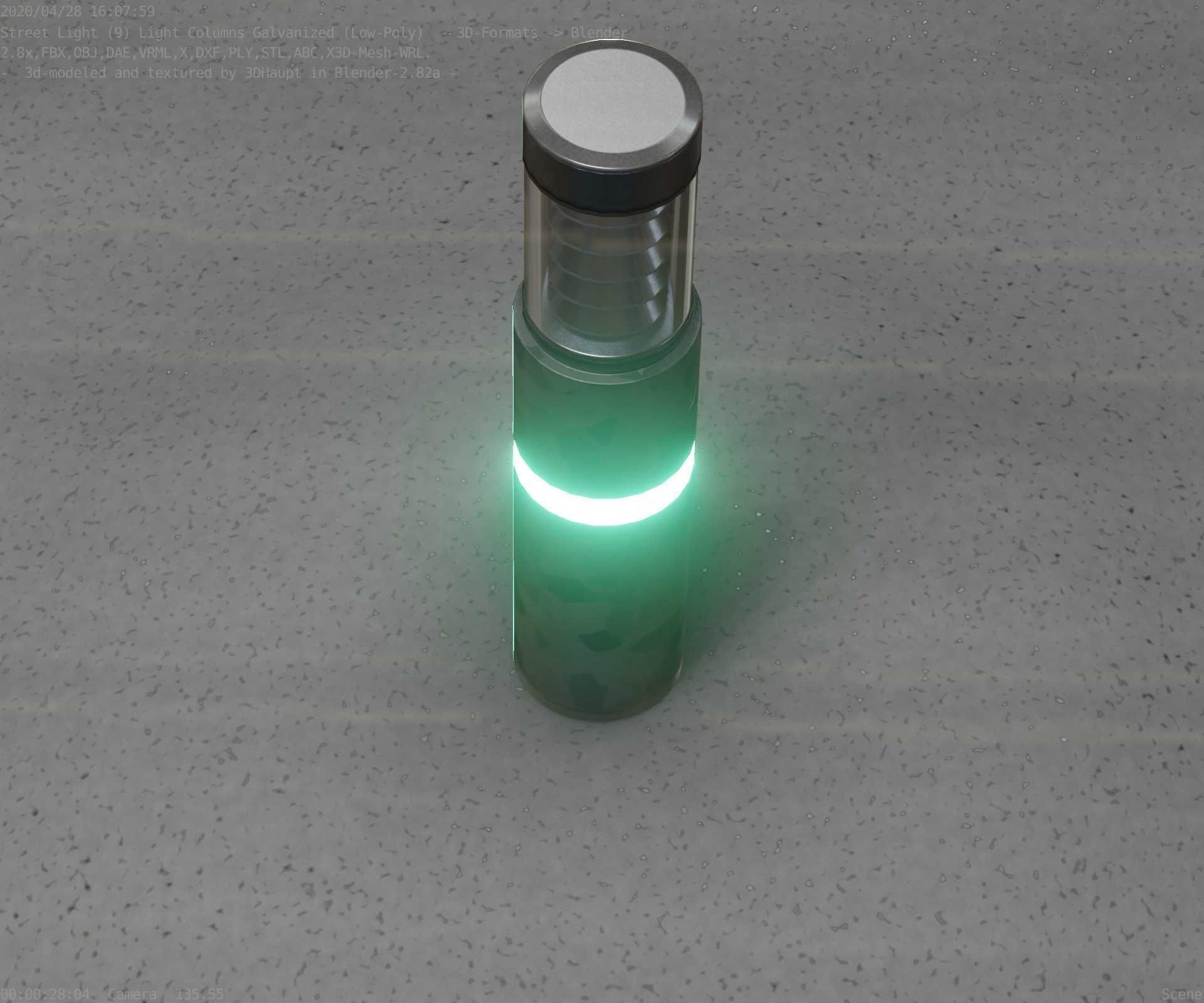 Galvanized Light-Column -7- Street-Light 9 Low-poly 3D model_94