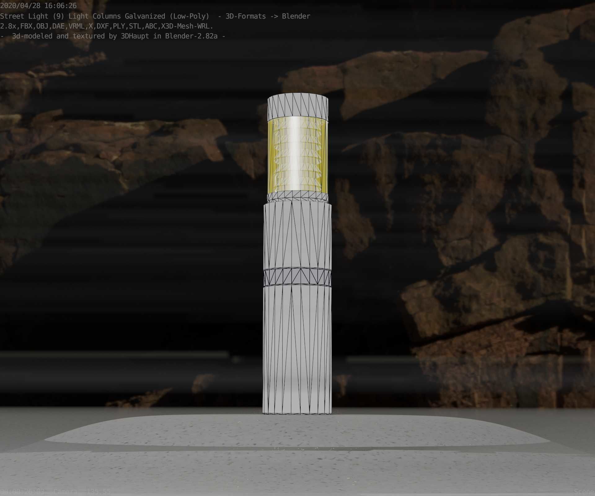 Galvanized Light-Column -7- Street-Light 9 Low-poly 3D model_53