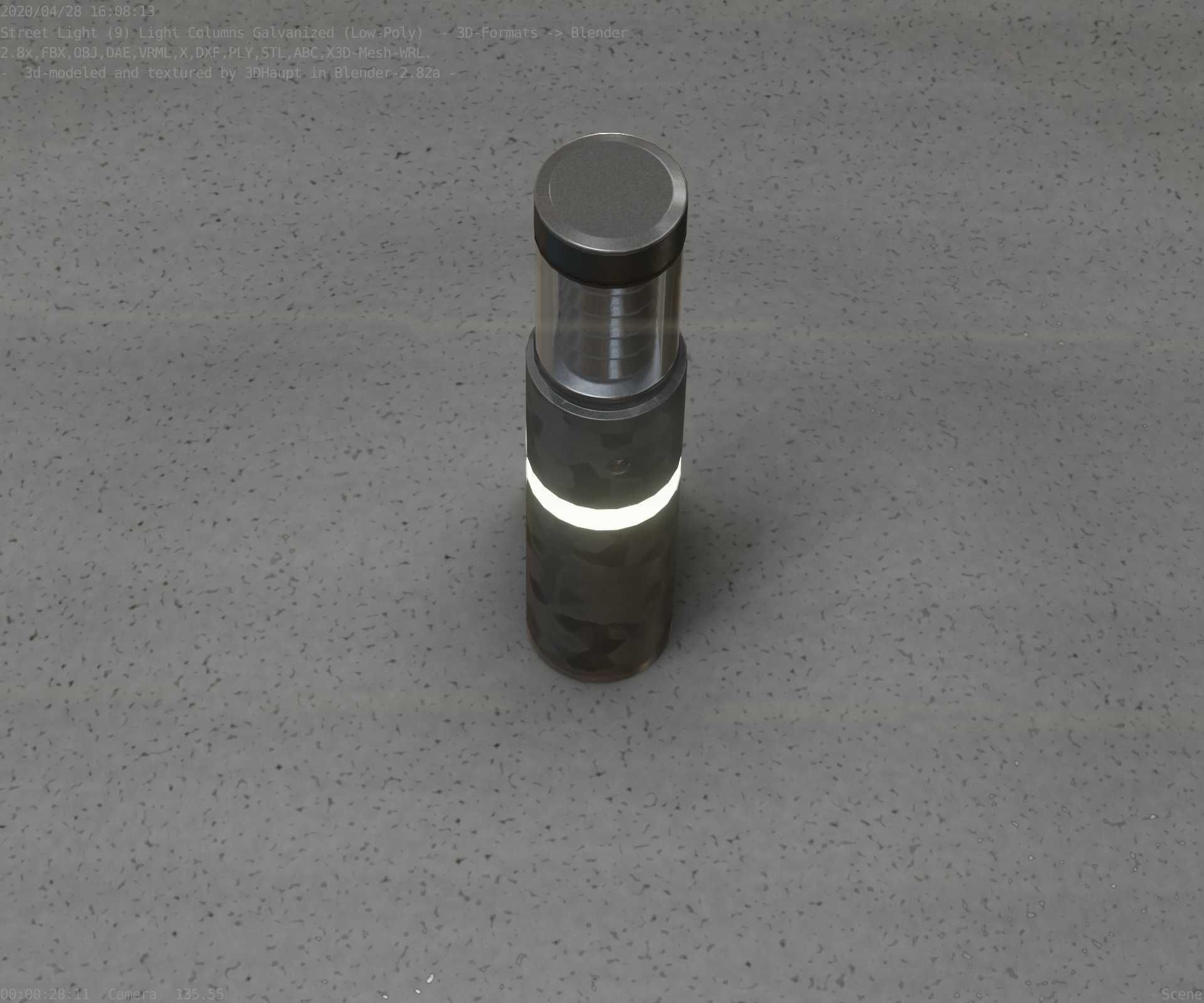 Galvanized Light-Column -7- Street-Light 9 Low-poly 3D model_101