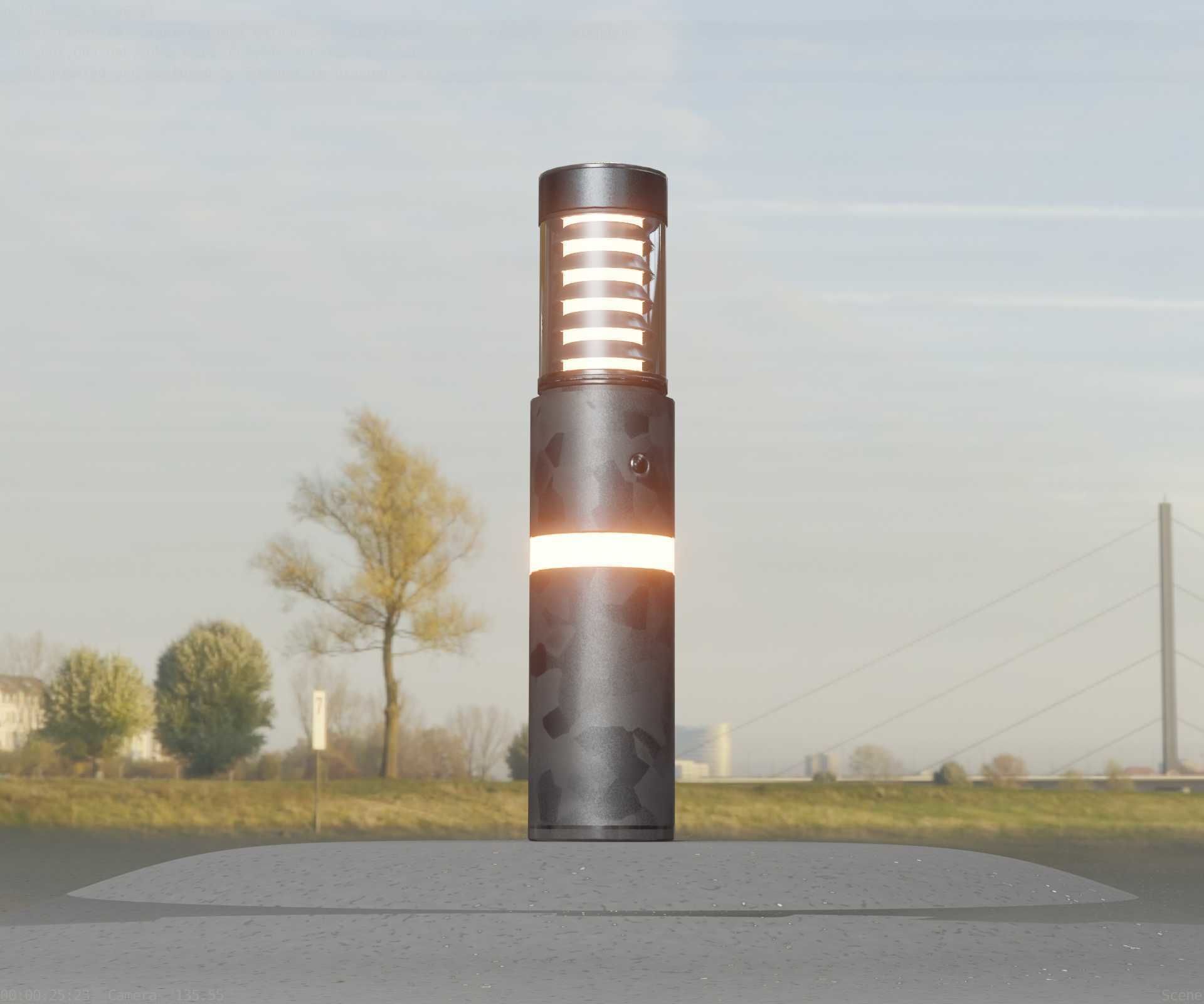 Galvanized Light-Column -7- Street-Light 9 Low-poly 3D model_49