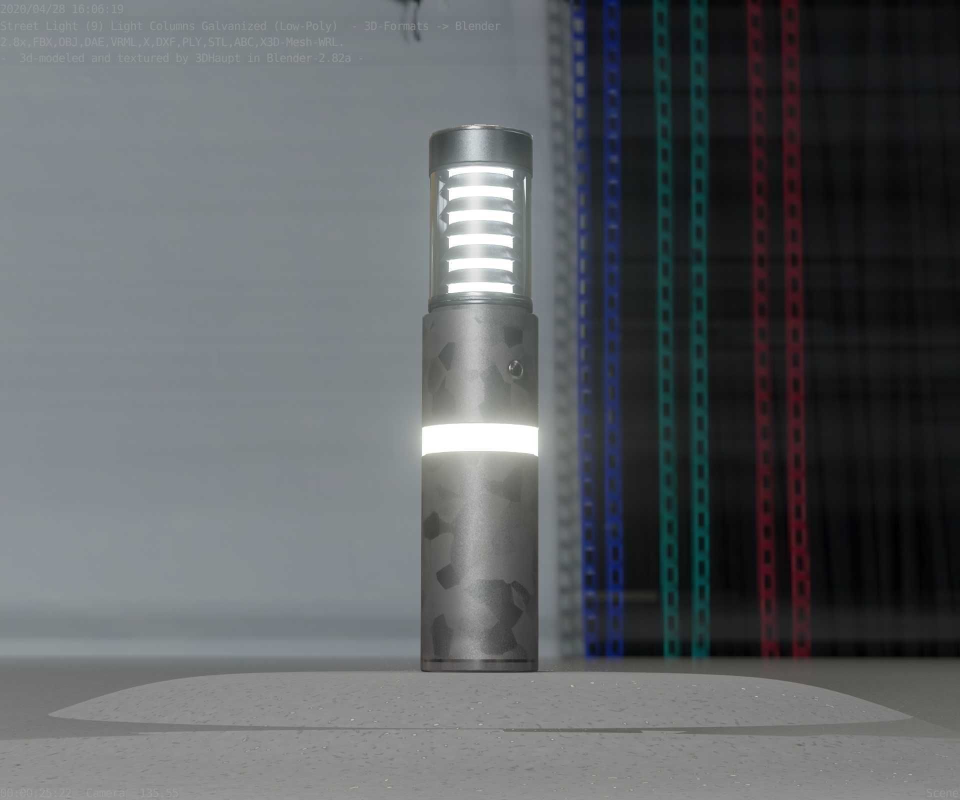 Galvanized Light-Column -7- Street-Light 9 Low-poly 3D model_48