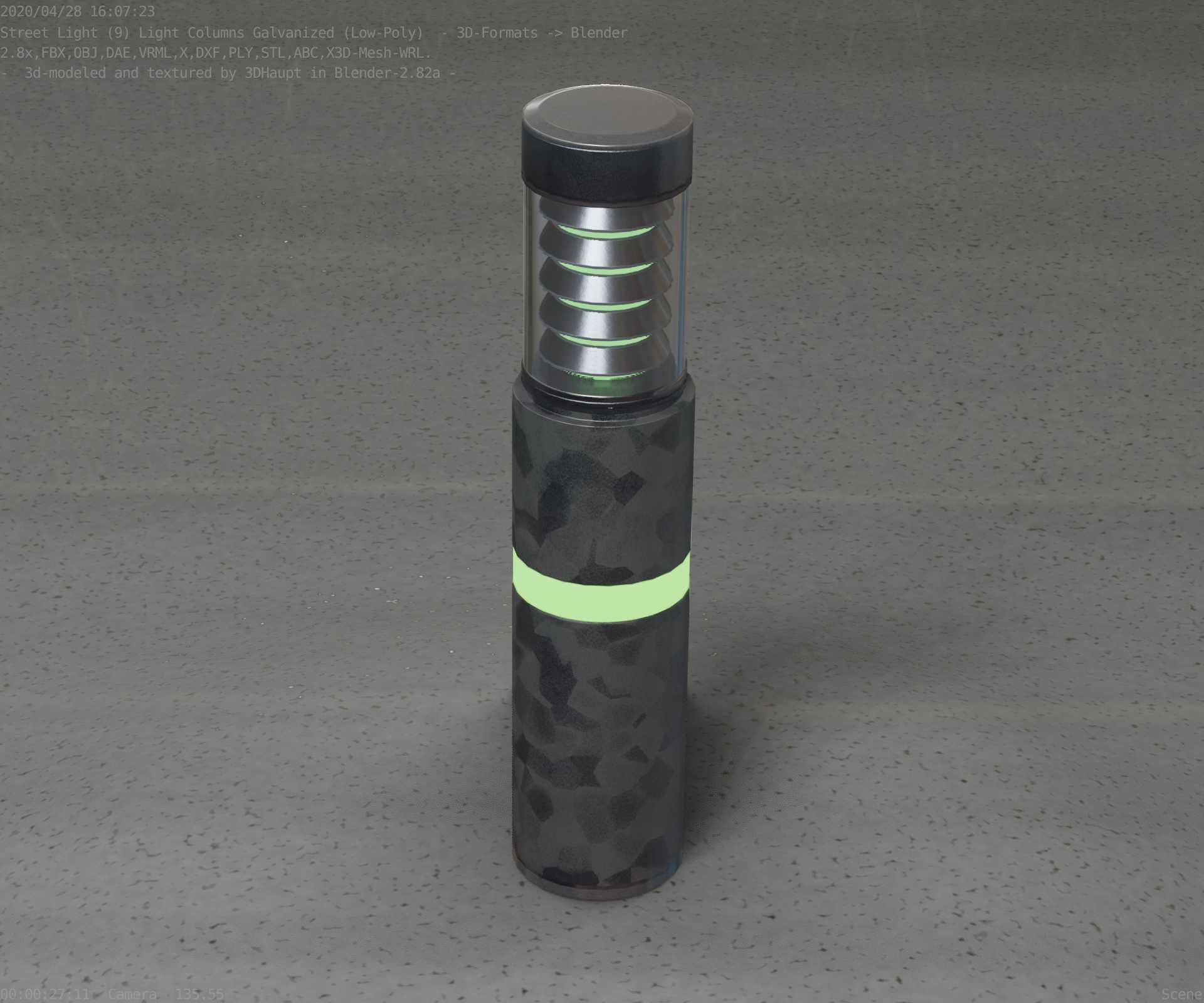Galvanized Light-Column -7- Street-Light 9 Low-poly 3D model_76
