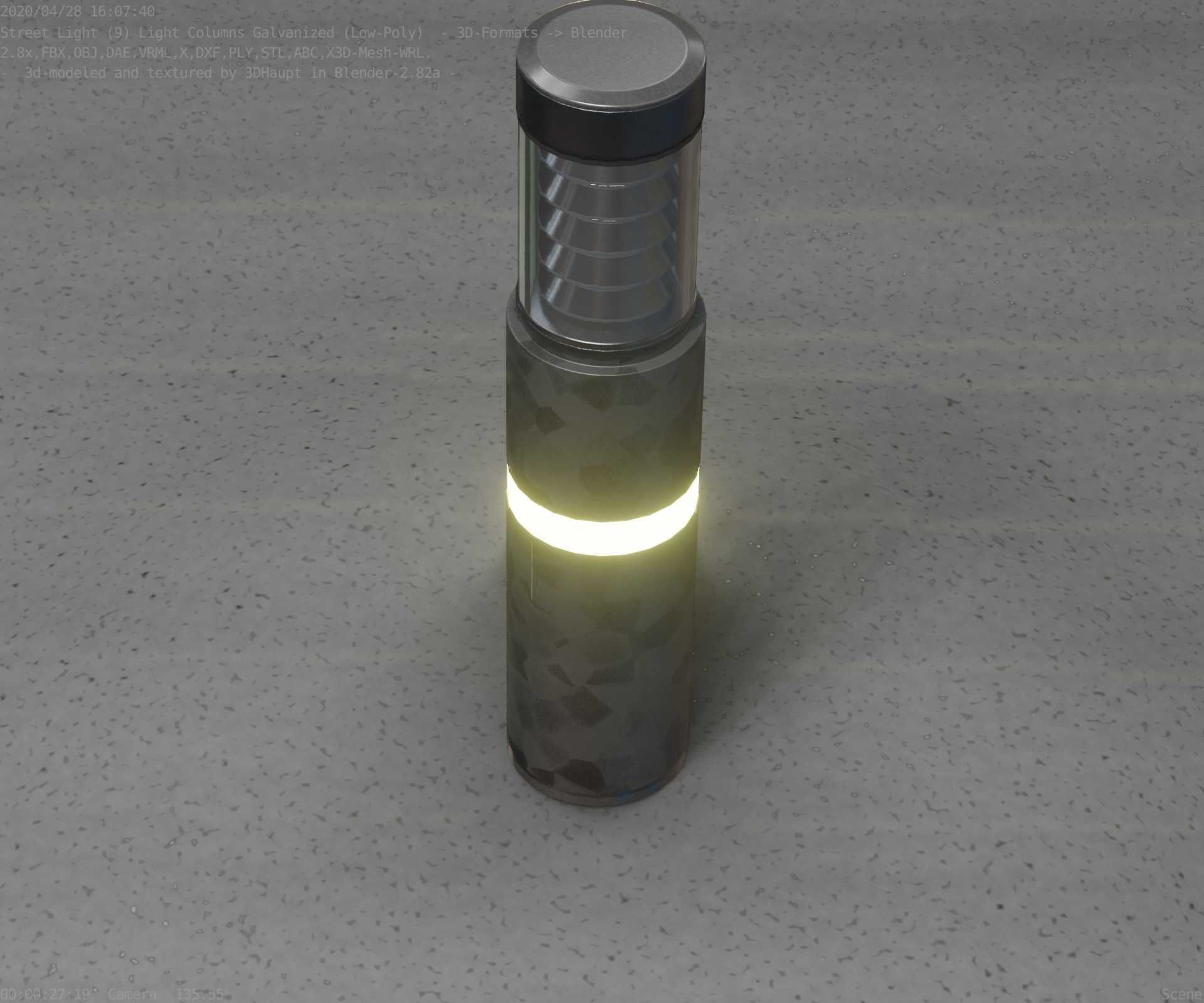 Galvanized Light-Column -7- Street-Light 9 Low-poly 3D model_84
