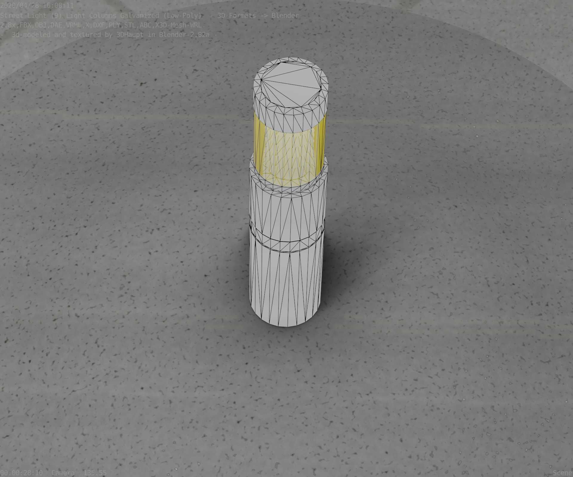 Galvanized Light-Column -7- Street-Light 9 Low-poly 3D model_100