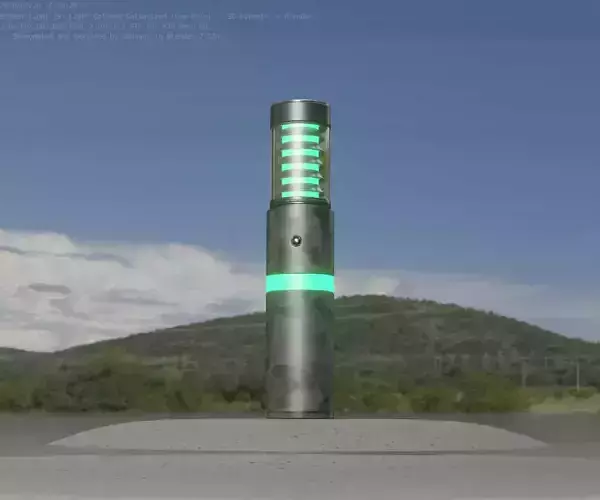 Galvanized Light-Column -7- Street-Light 9 Low-poly 3D model