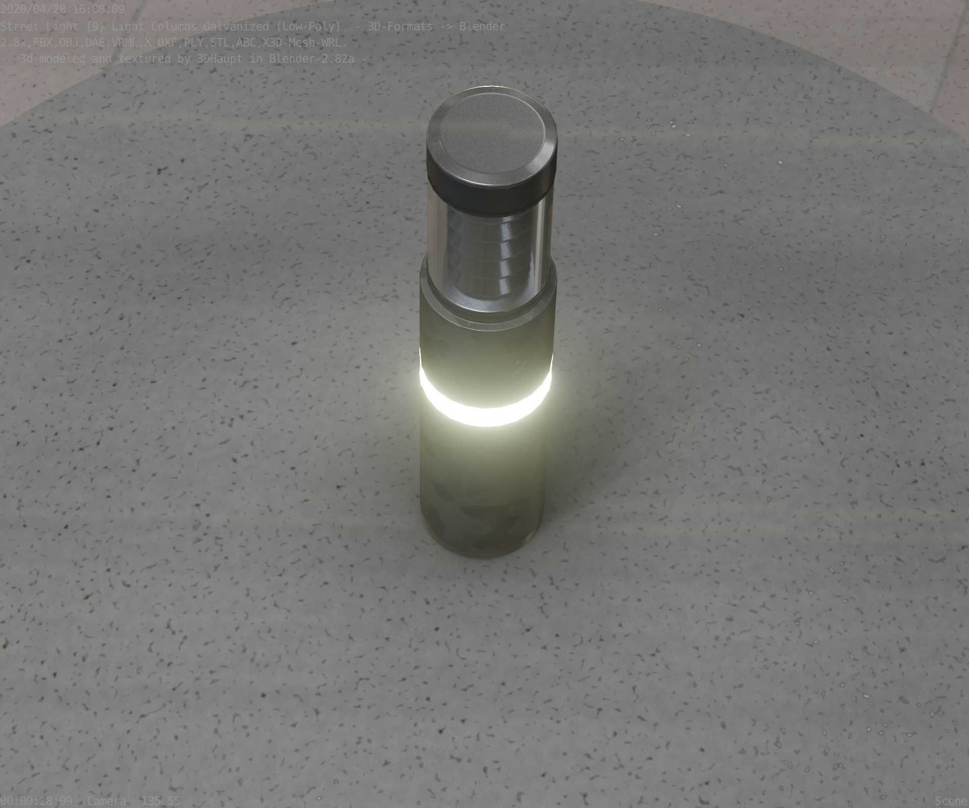 Galvanized Light-Column -7- Street-Light 9 Low-poly 3D model_99