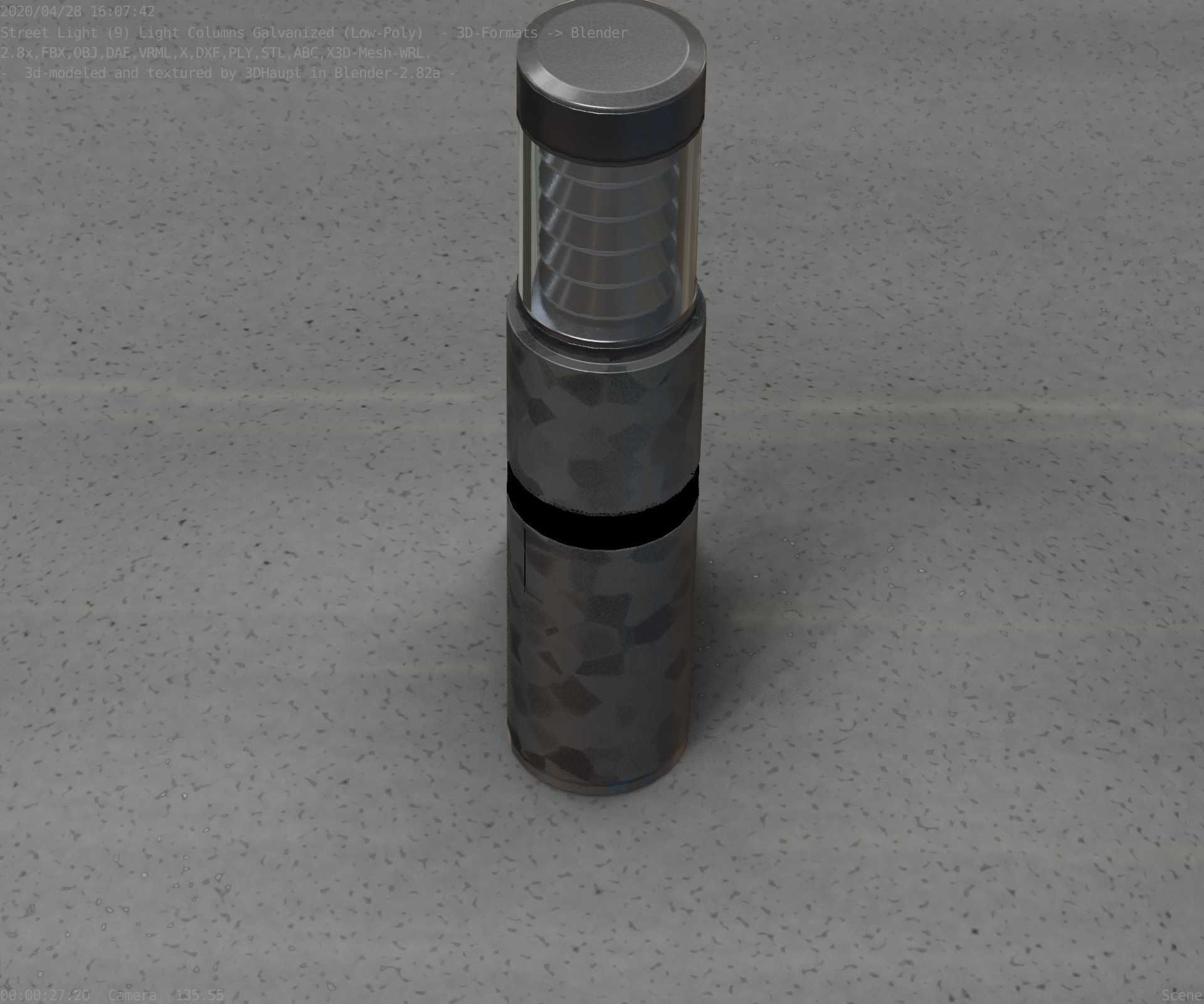 Galvanized Light-Column -7- Street-Light 9 Low-poly 3D model_85