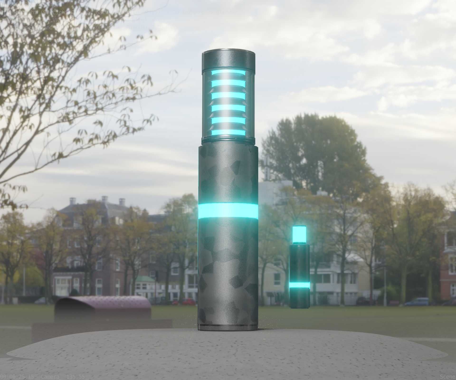 Galvanized Light-Column -7- Street-Light 9 Low-poly 3D model_41