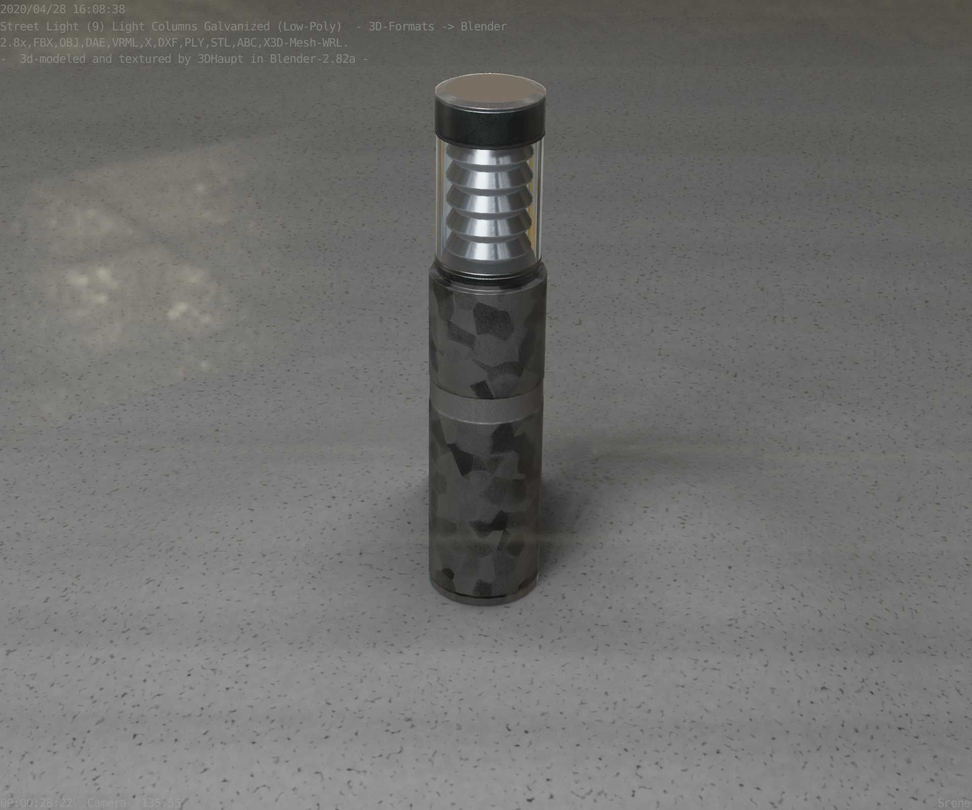 Galvanized Light-Column -7- Street-Light 9 Low-poly 3D model_60