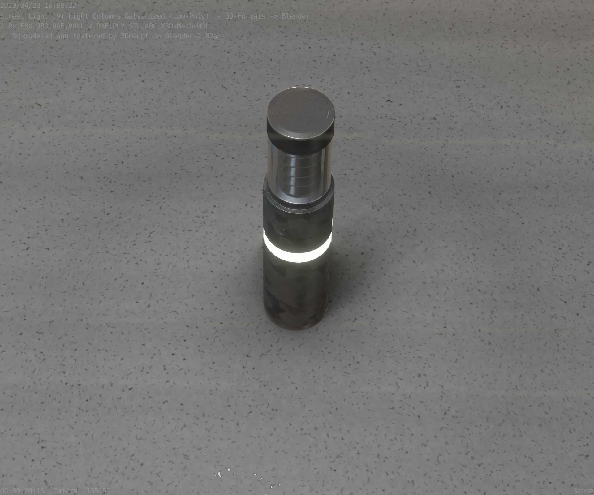 Galvanized Light-Column -7- Street-Light 9 Low-poly 3D model_19