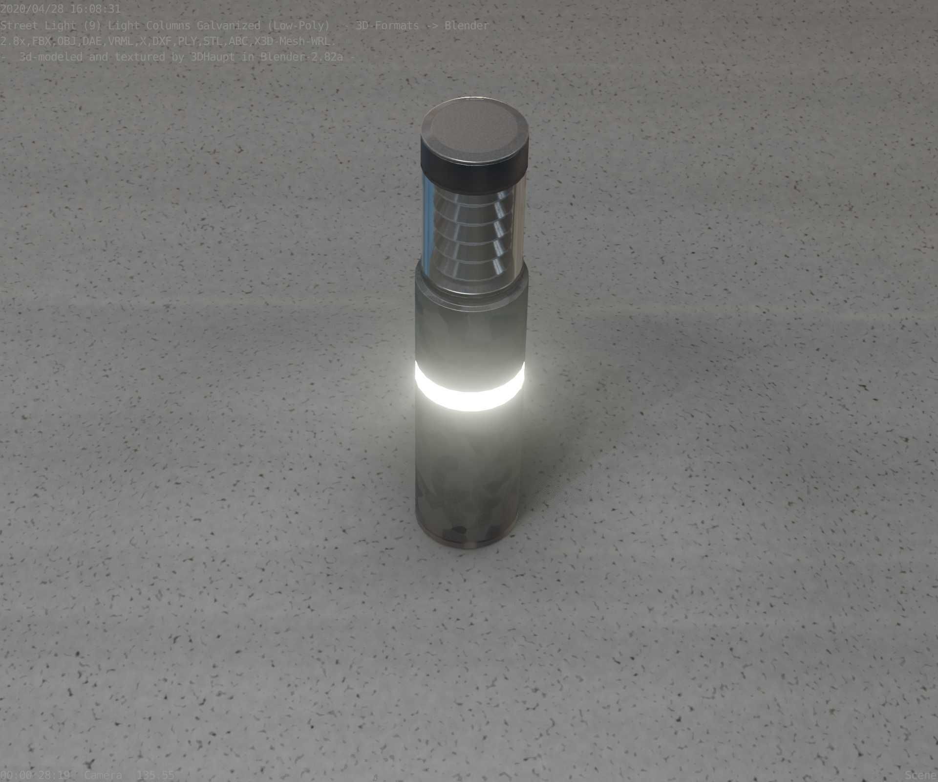 Galvanized Light-Column -7- Street-Light 9 Low-poly 3D model_23