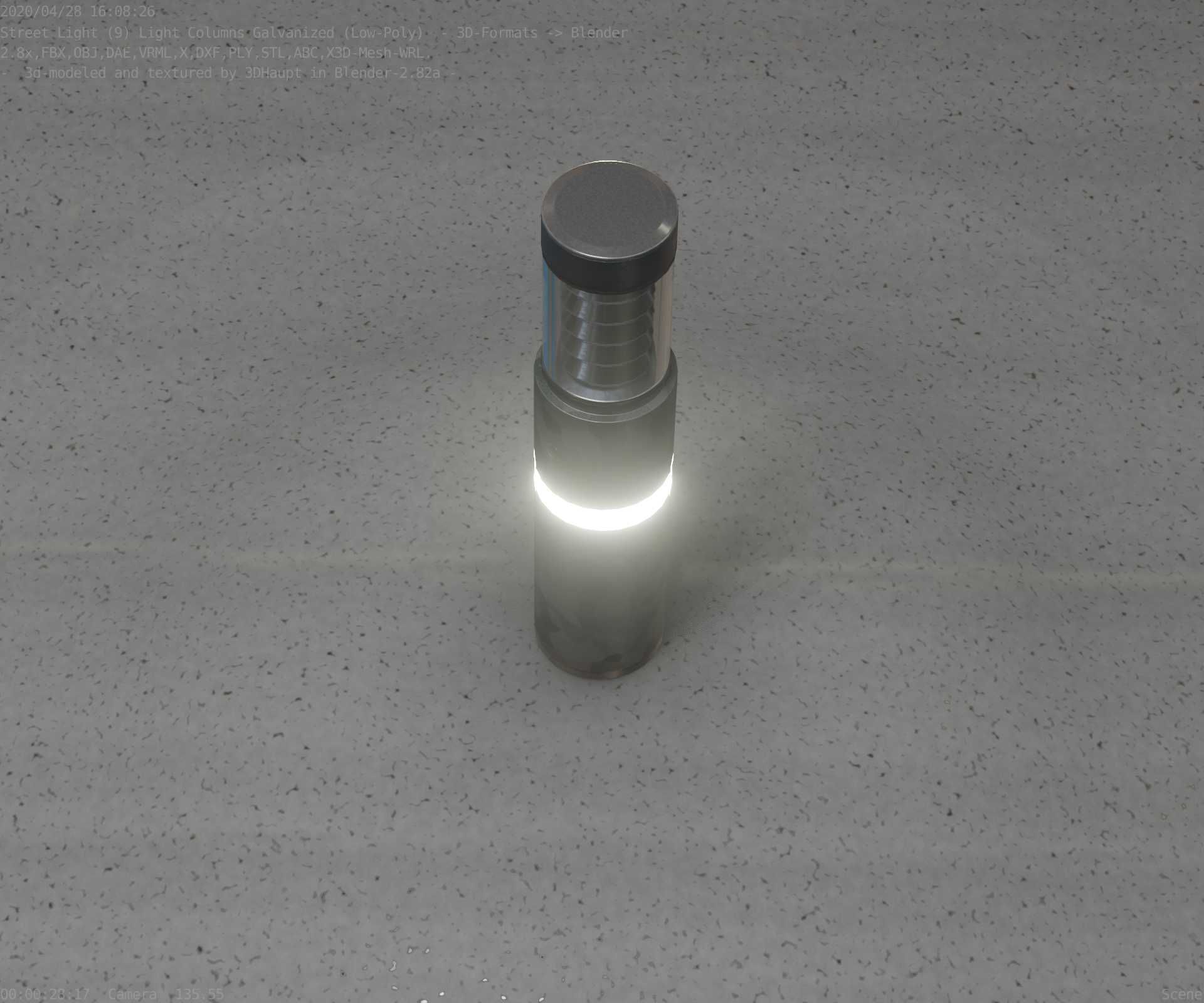 Galvanized Light-Column -7- Street-Light 9 Low-poly 3D model_21