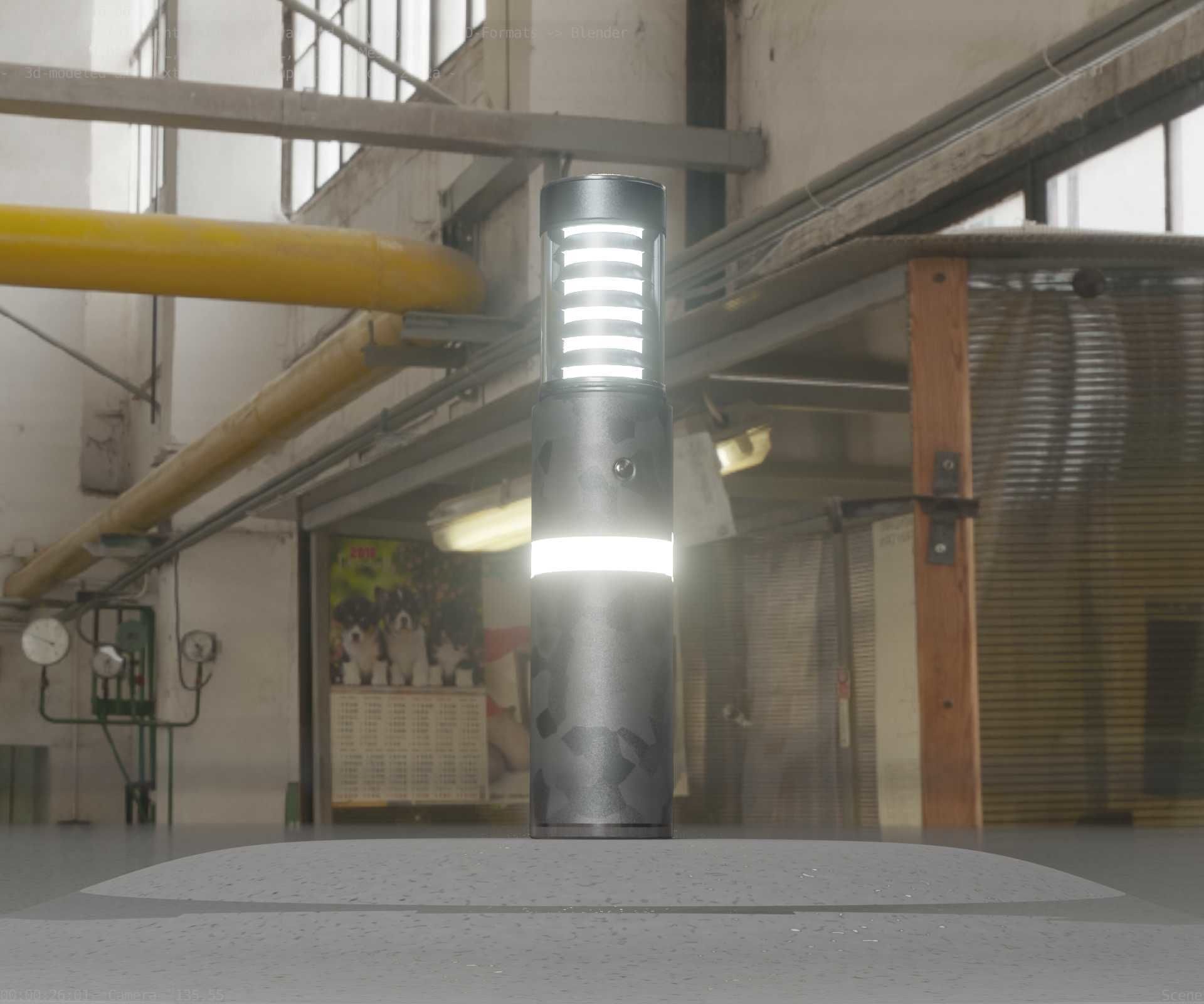 Galvanized Light-Column -7- Street-Light 9 Low-poly 3D model_51