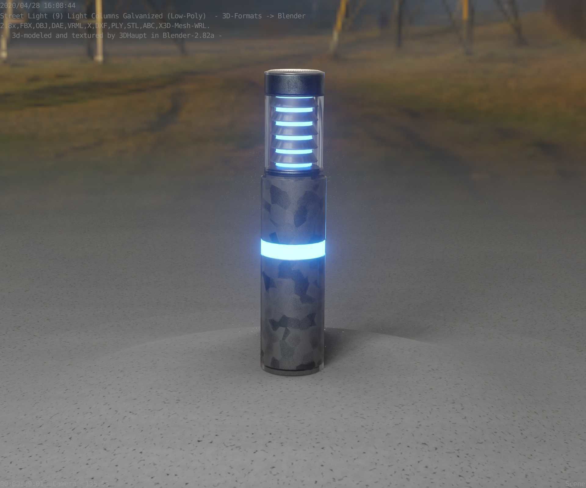 Galvanized Light-Column -7- Street-Light 9 Low-poly 3D model_63