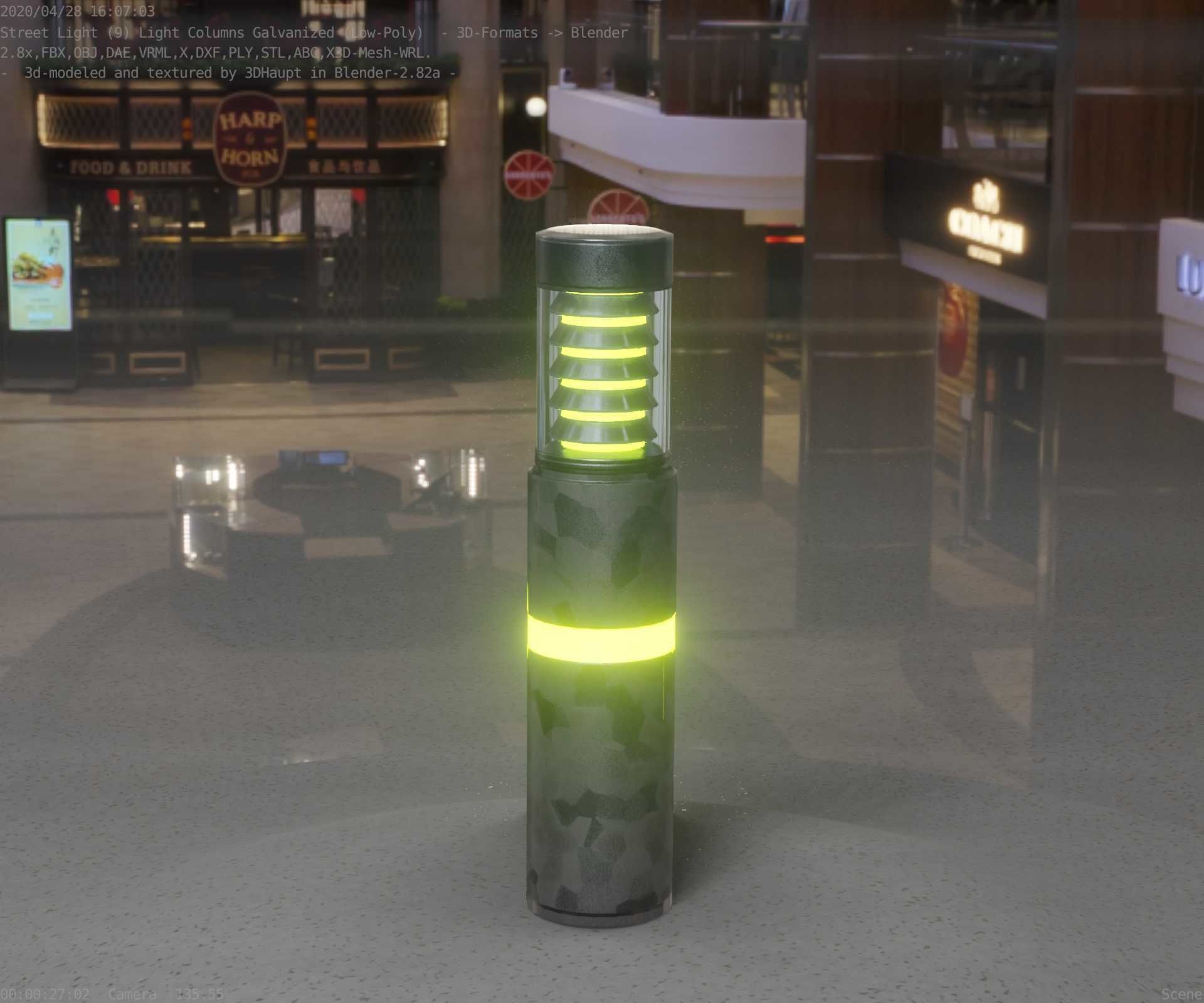 Galvanized Light-Column -7- Street-Light 9 Low-poly 3D model_67