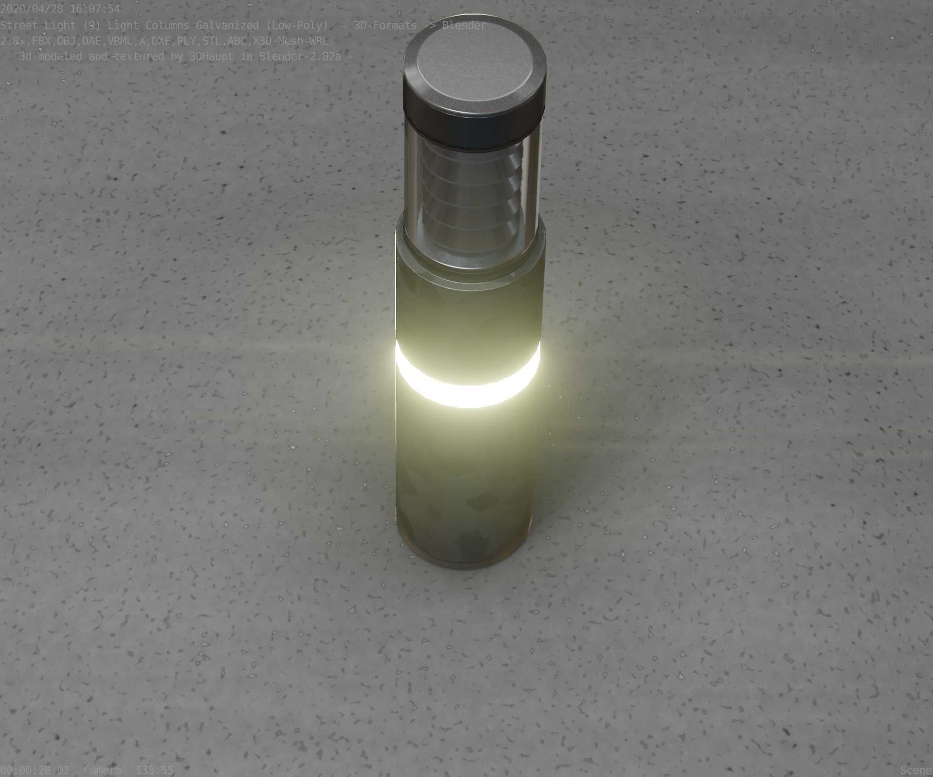 Galvanized Light-Column -7- Street-Light 9 Low-poly 3D model_92