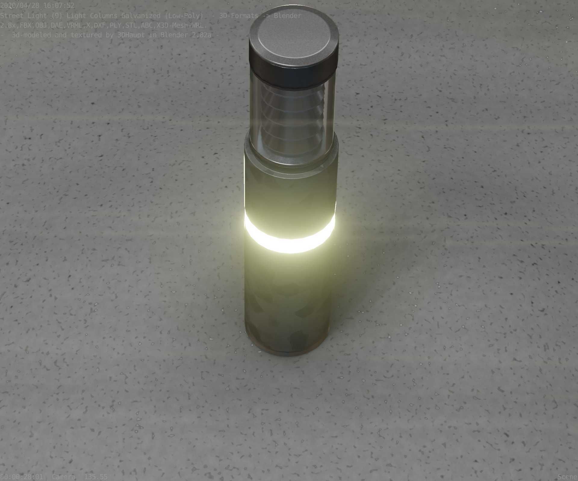 Galvanized Light-Column -7- Street-Light 9 Low-poly 3D model_90