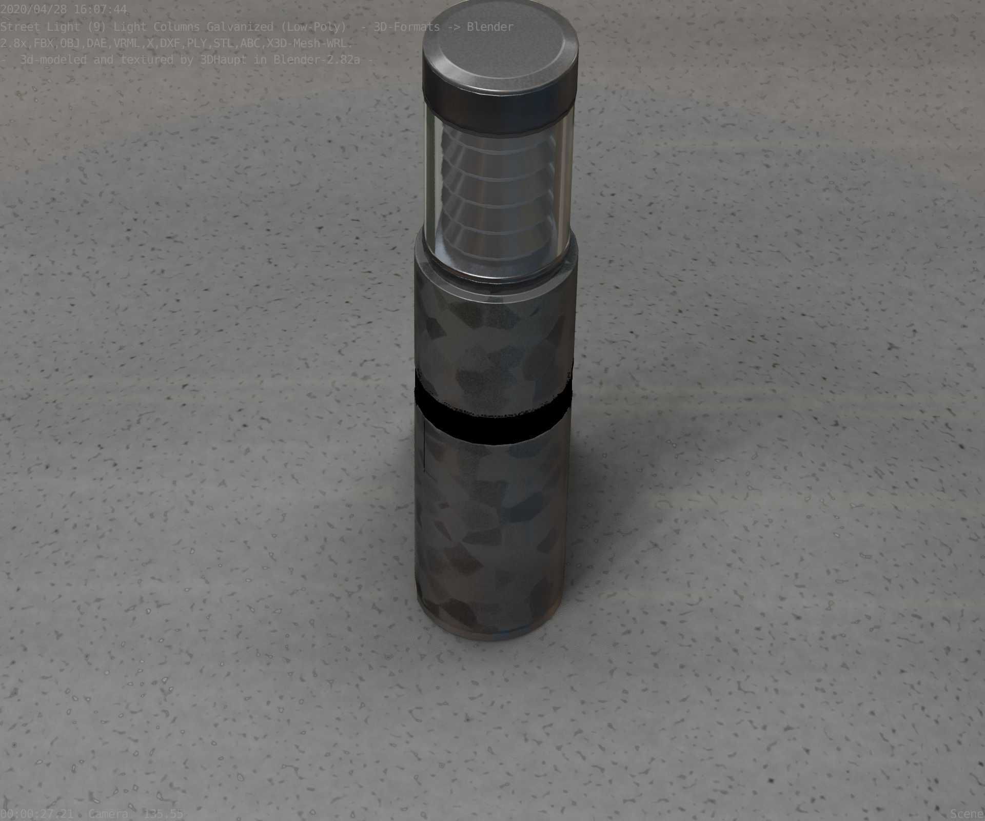 Galvanized Light-Column -7- Street-Light 9 Low-poly 3D model_86