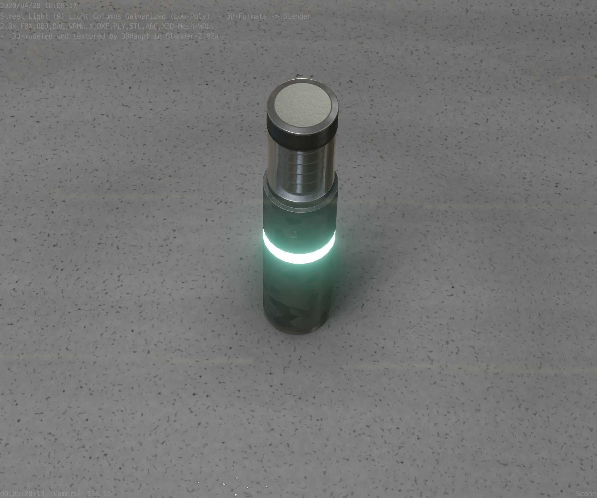 Galvanized Light-Column -7- Street-Light 9 Low-poly 3D model_17