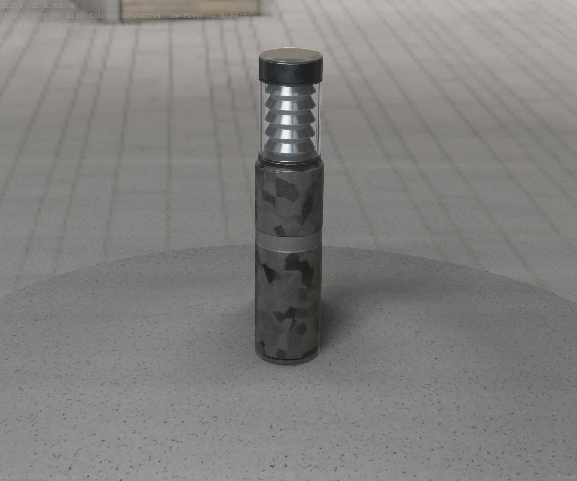 Galvanized Light-Column -7- Street-Light 9 Low-poly 3D model_61