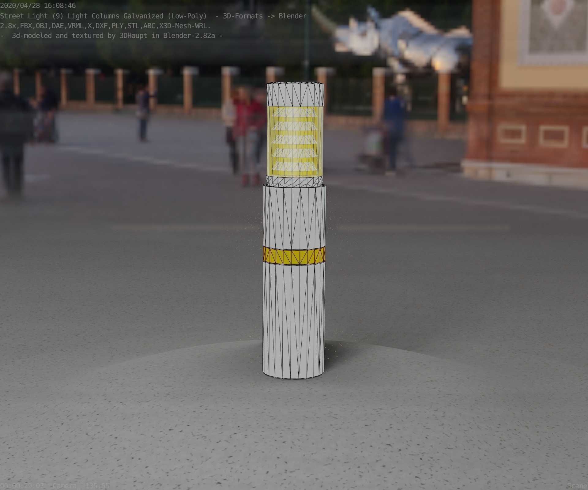 Galvanized Light-Column -7- Street-Light 9 Low-poly 3D model_64