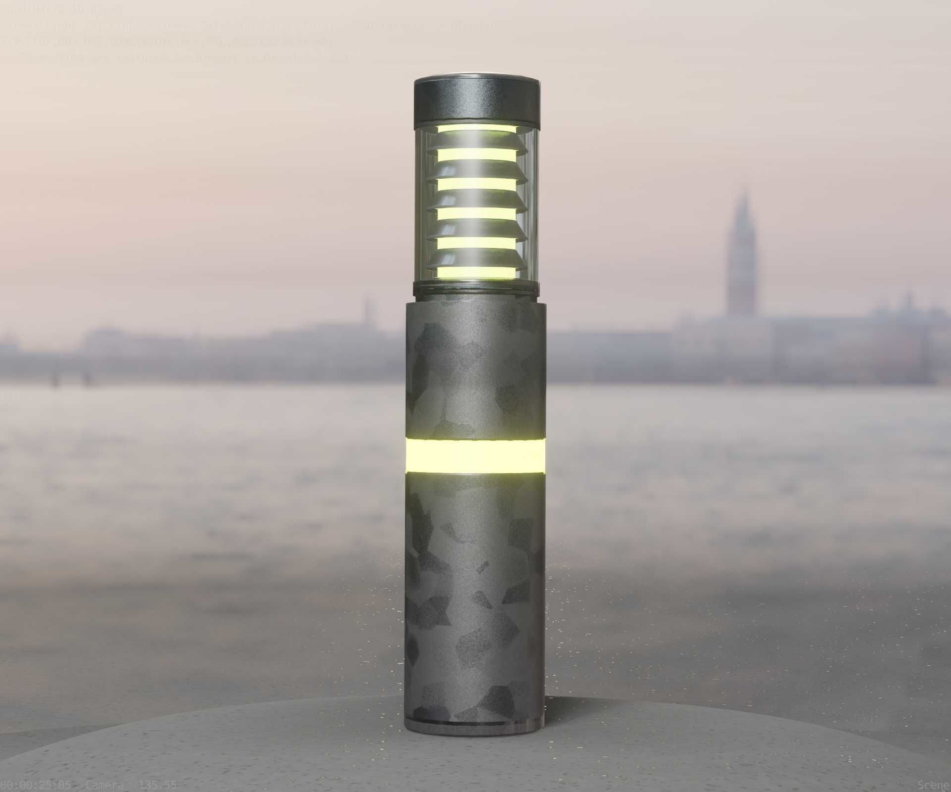 Galvanized Light-Column -7- Street-Light 9 Low-poly 3D model_31