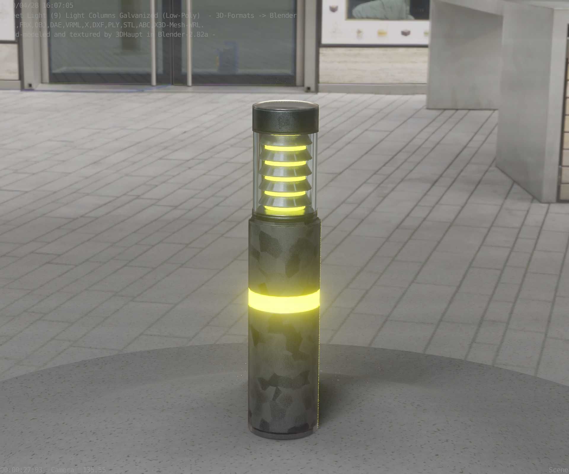 Galvanized Light-Column -7- Street-Light 9 Low-poly 3D model_68