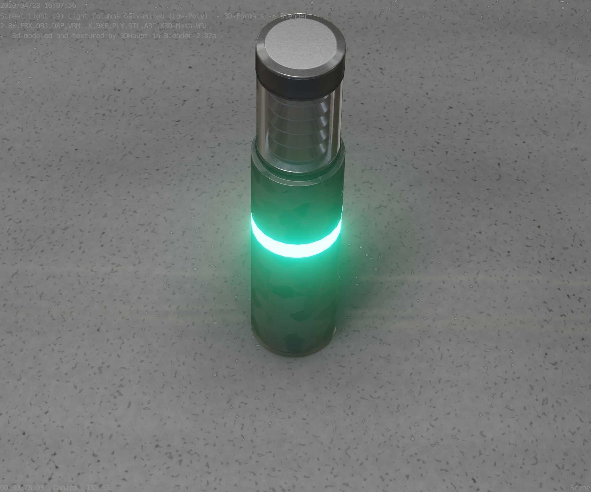 Galvanized Light-Column -7- Street-Light 9 Low-poly 3D model_93