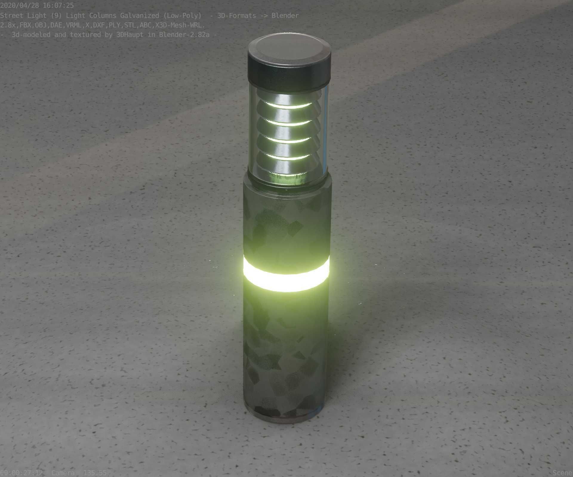 Galvanized Light-Column -7- Street-Light 9 Low-poly 3D model_77