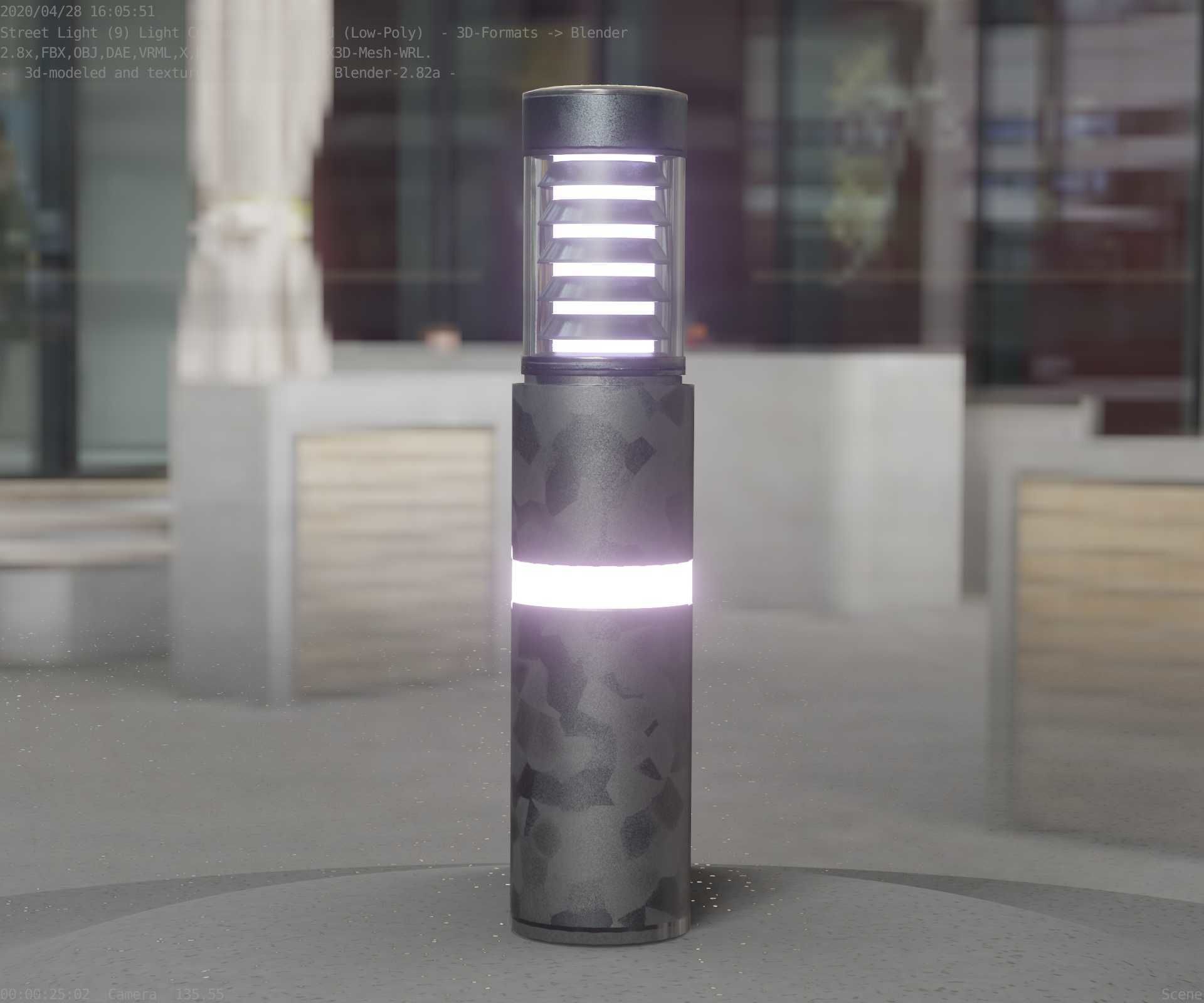 Galvanized Light-Column -7- Street-Light 9 Low-poly 3D model_28