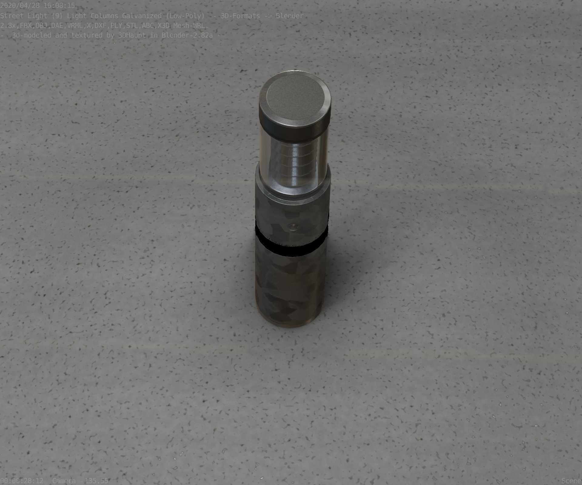 Galvanized Light-Column -7- Street-Light 9 Low-poly 3D model_16