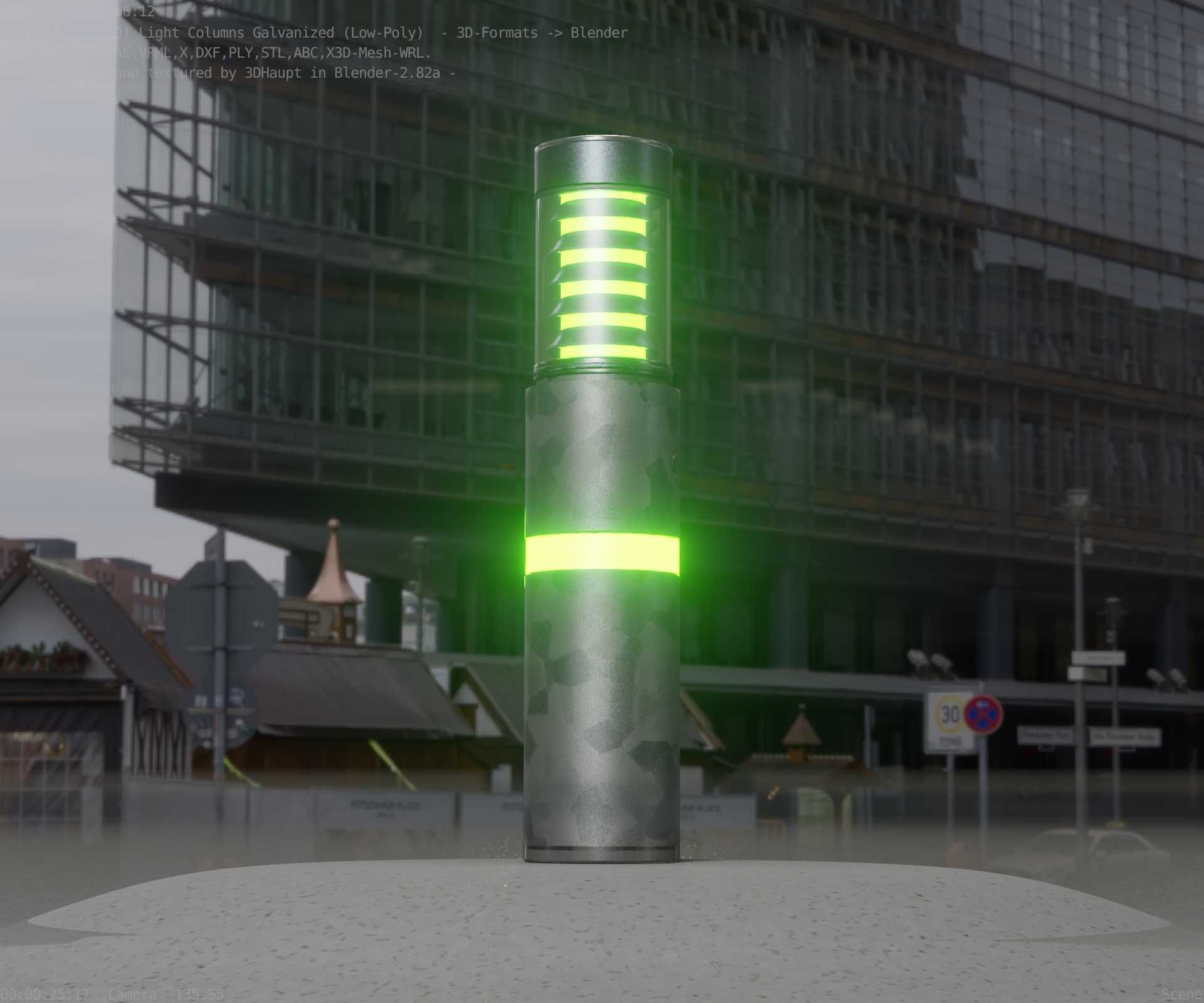 Galvanized Light-Column -7- Street-Light 9 Low-poly 3D model_43