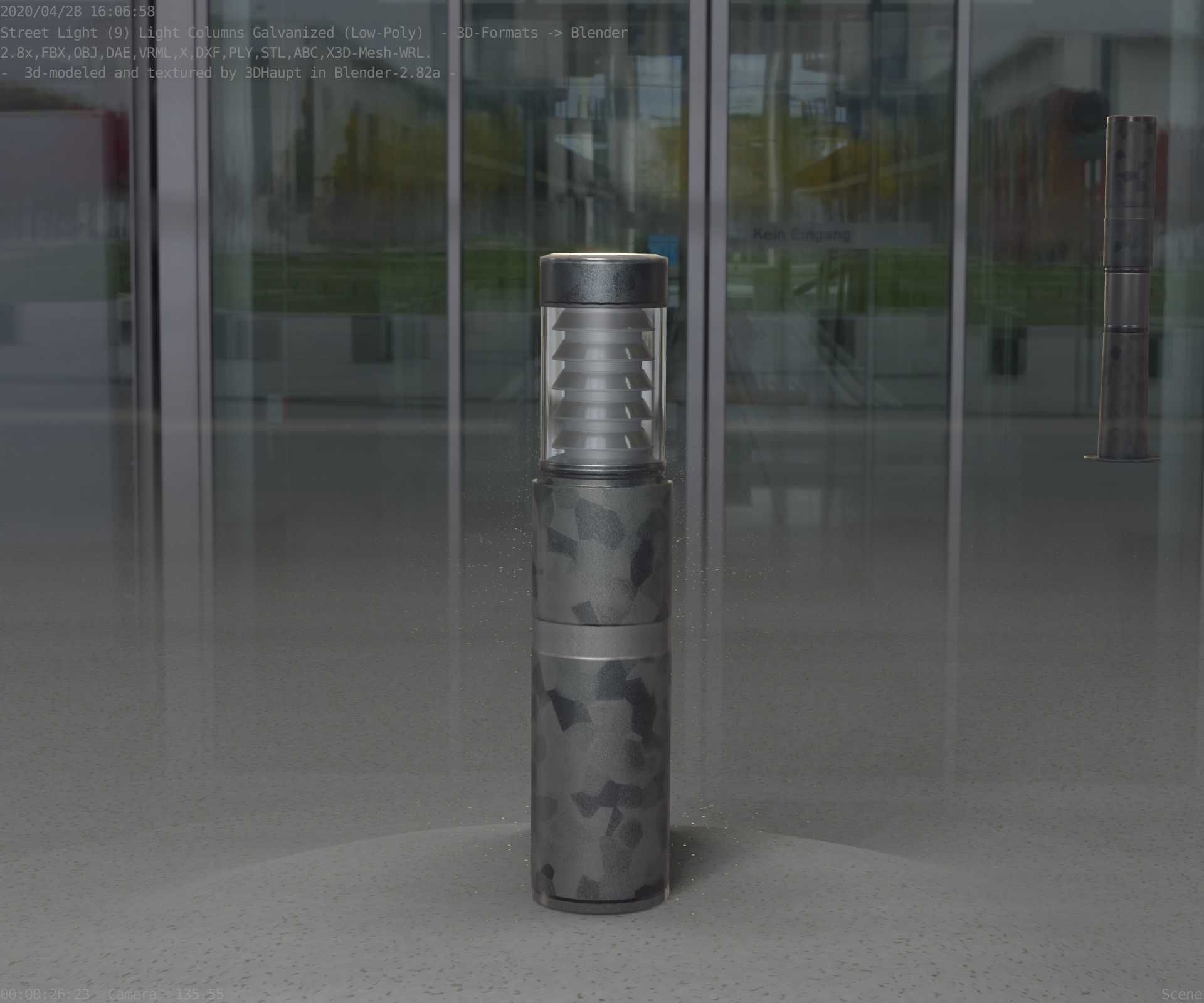 Galvanized Light-Column -7- Street-Light 9 Low-poly 3D model_2