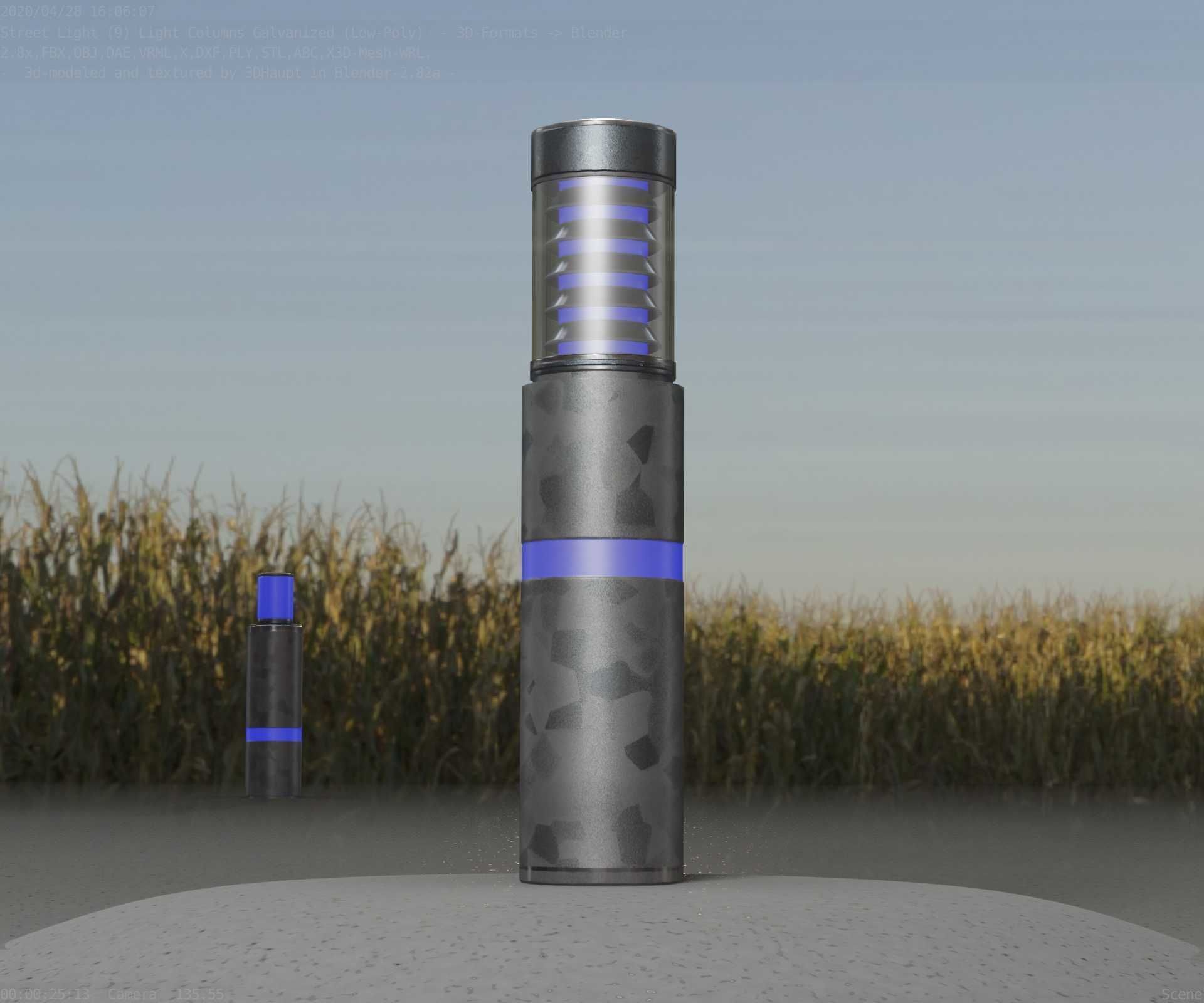 Galvanized Light-Column -7- Street-Light 9 Low-poly 3D model_39