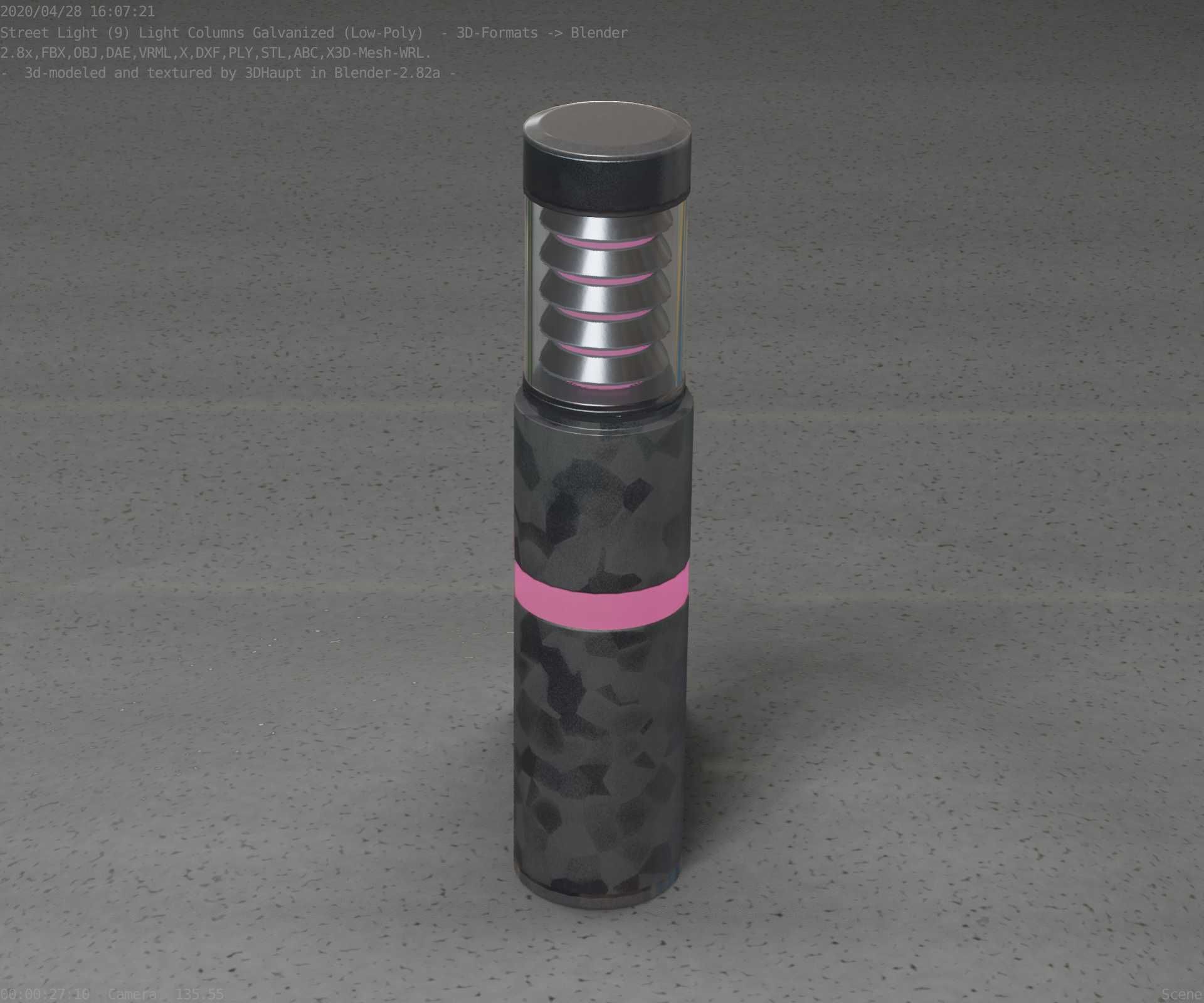 Galvanized Light-Column -7- Street-Light 9 Low-poly 3D model_75