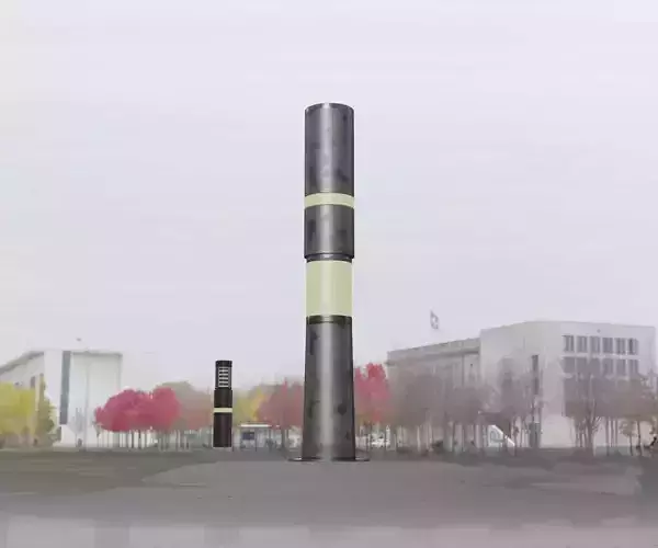 Galvanized Light-Column -8- Street-Light 9 Low-poly 3D model