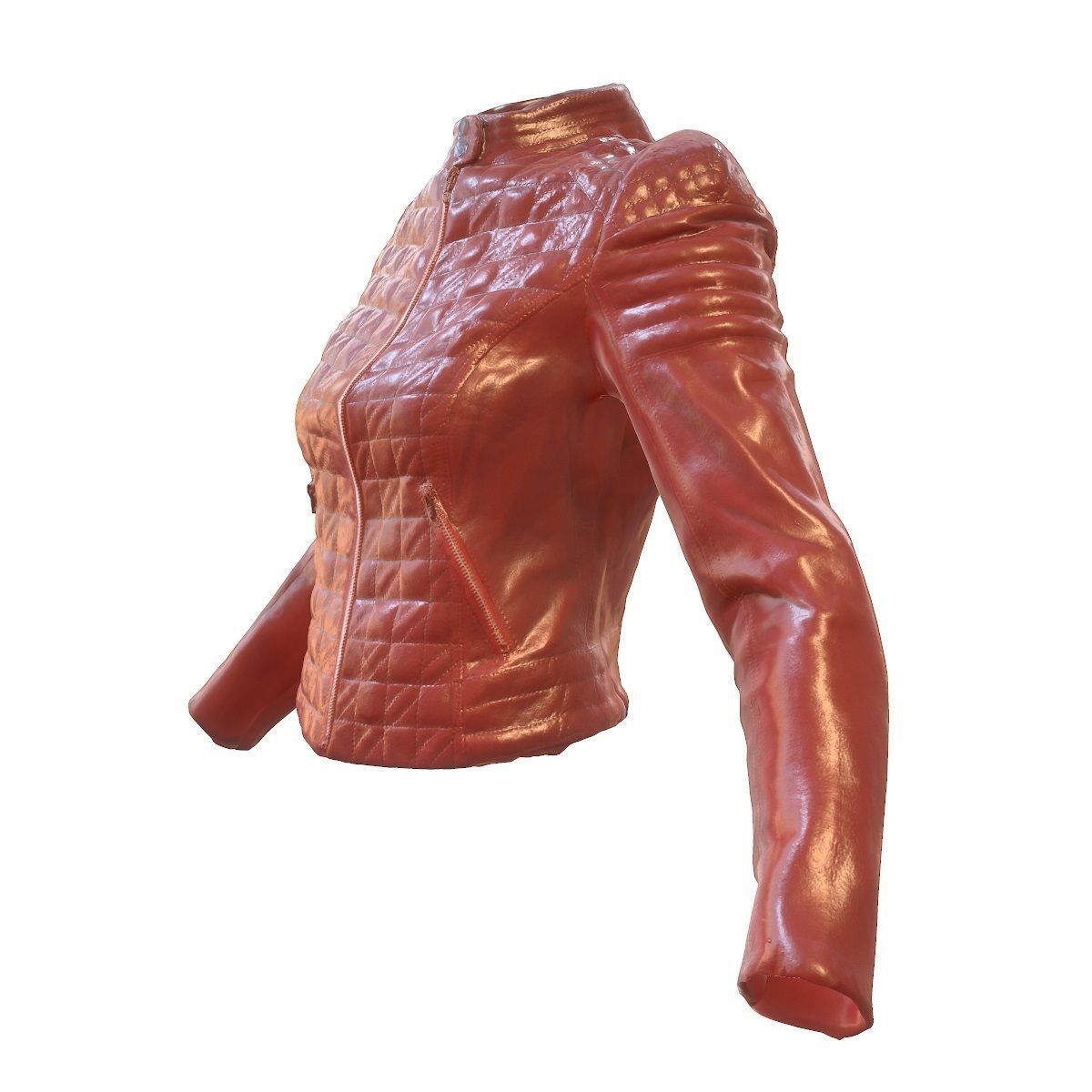 Red Shiny Jacket Low-poly 3D model_5