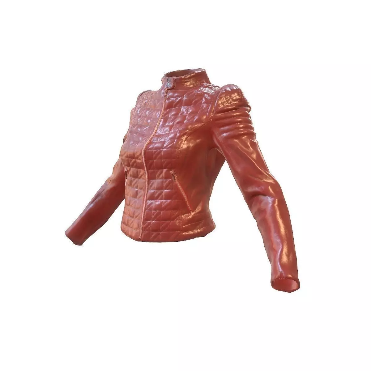 Red Shiny Jacket Low-poly 3D model_0