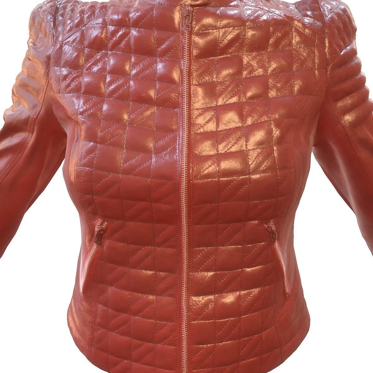 Red Shiny Jacket Low-poly 3D model_6