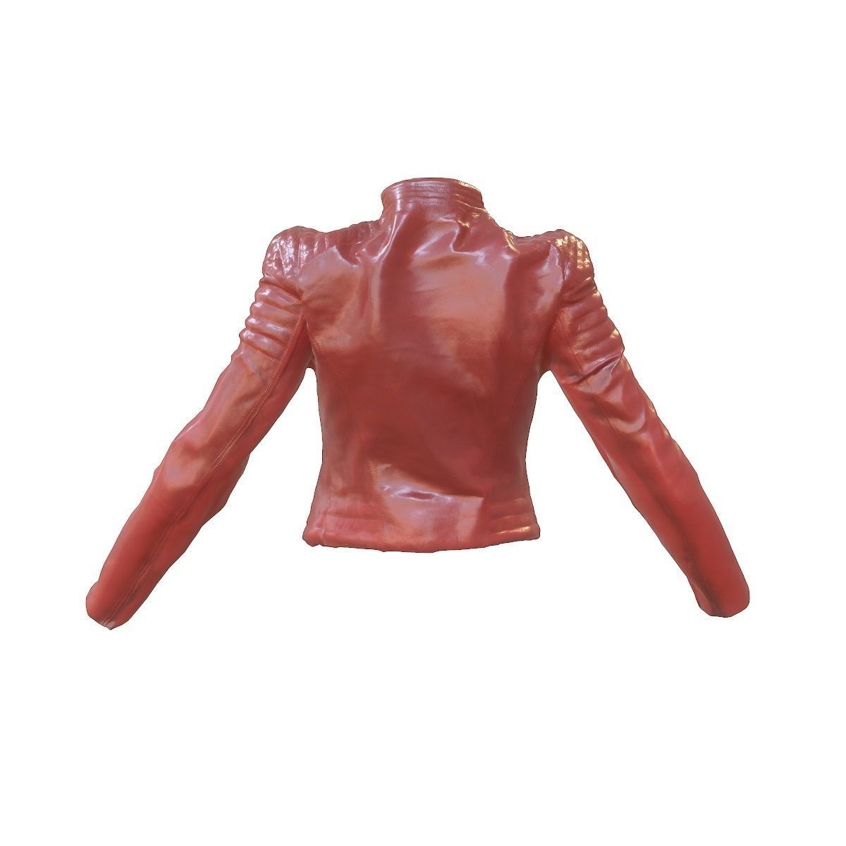 Red Shiny Jacket Low-poly 3D model_3