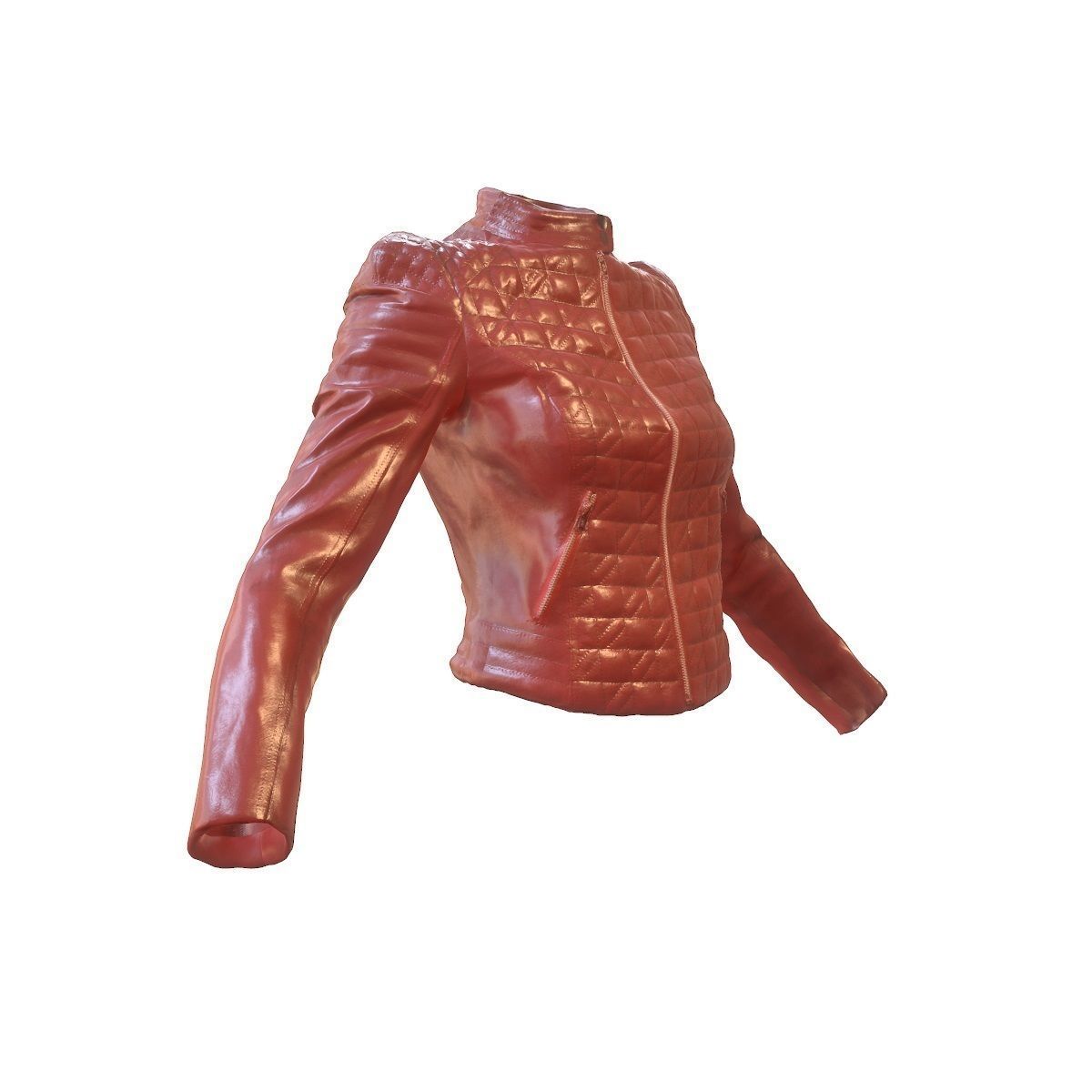 Red Shiny Jacket Low-poly 3D model_2