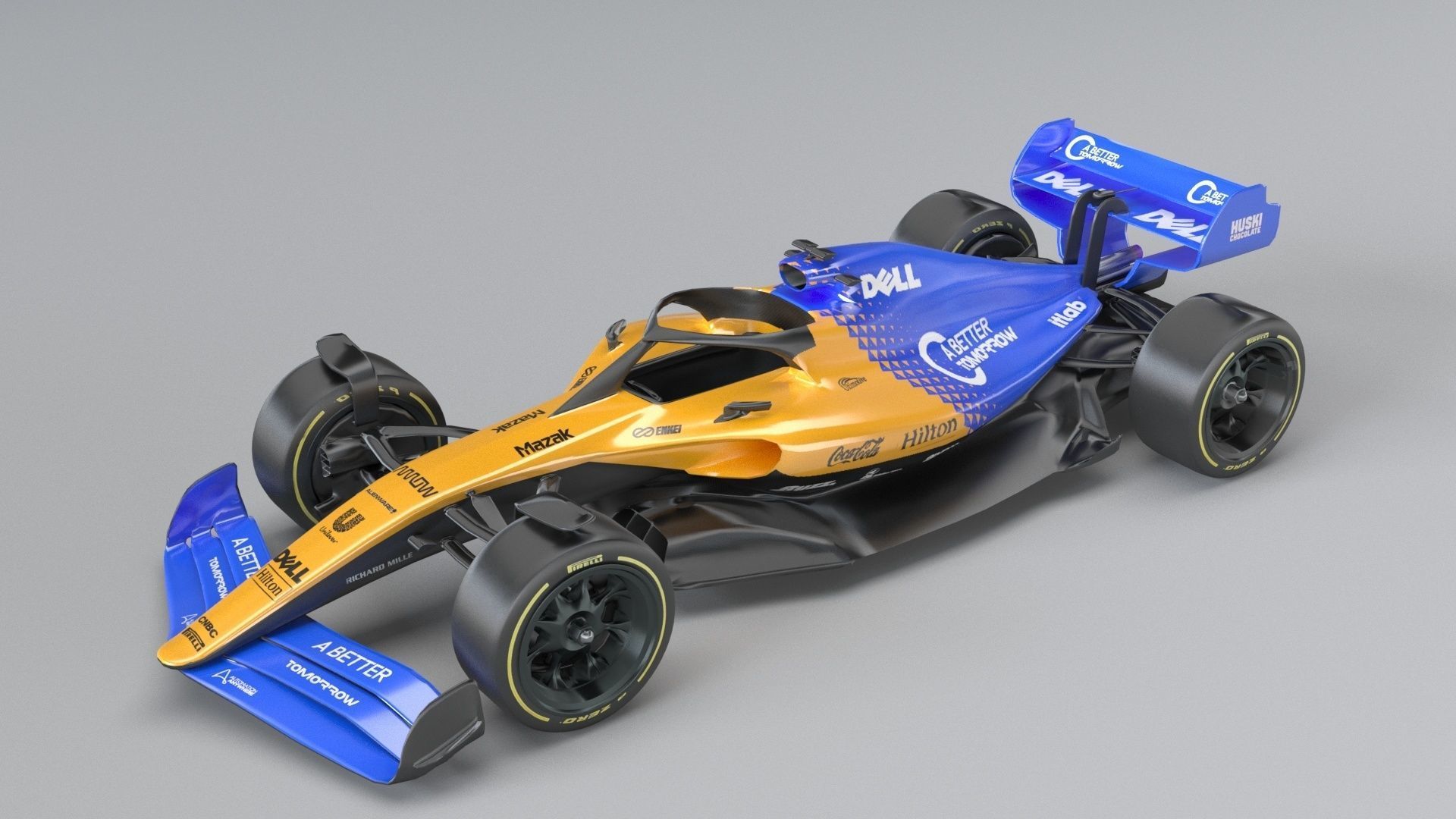 f1 McLaren 2021 - 2023 concept Low-poly 3D model_32
